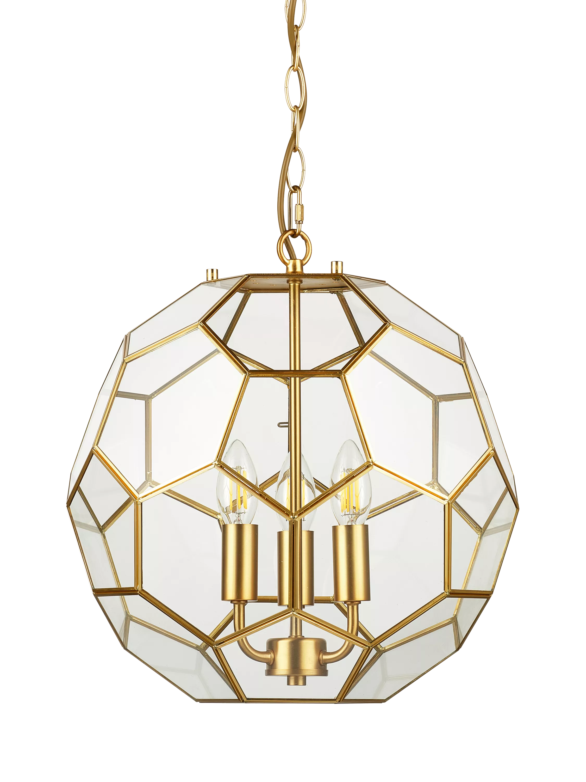 John Lewis geometric glass ball pendant ceiling light gold, UK version