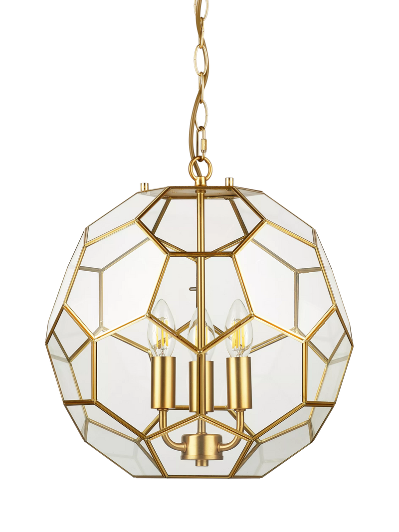 John Lewis geometric glass ball pendant ceiling light gold, UK version