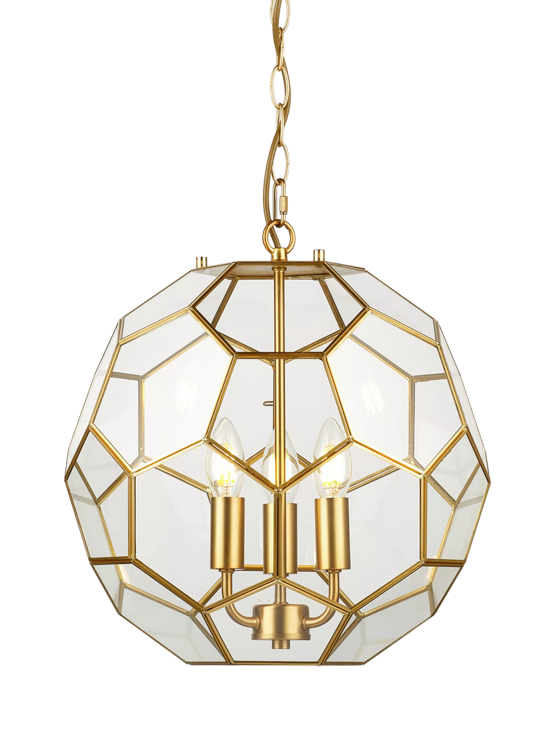John Lewis geometric glass ball pendant ceiling light gold, UK version
