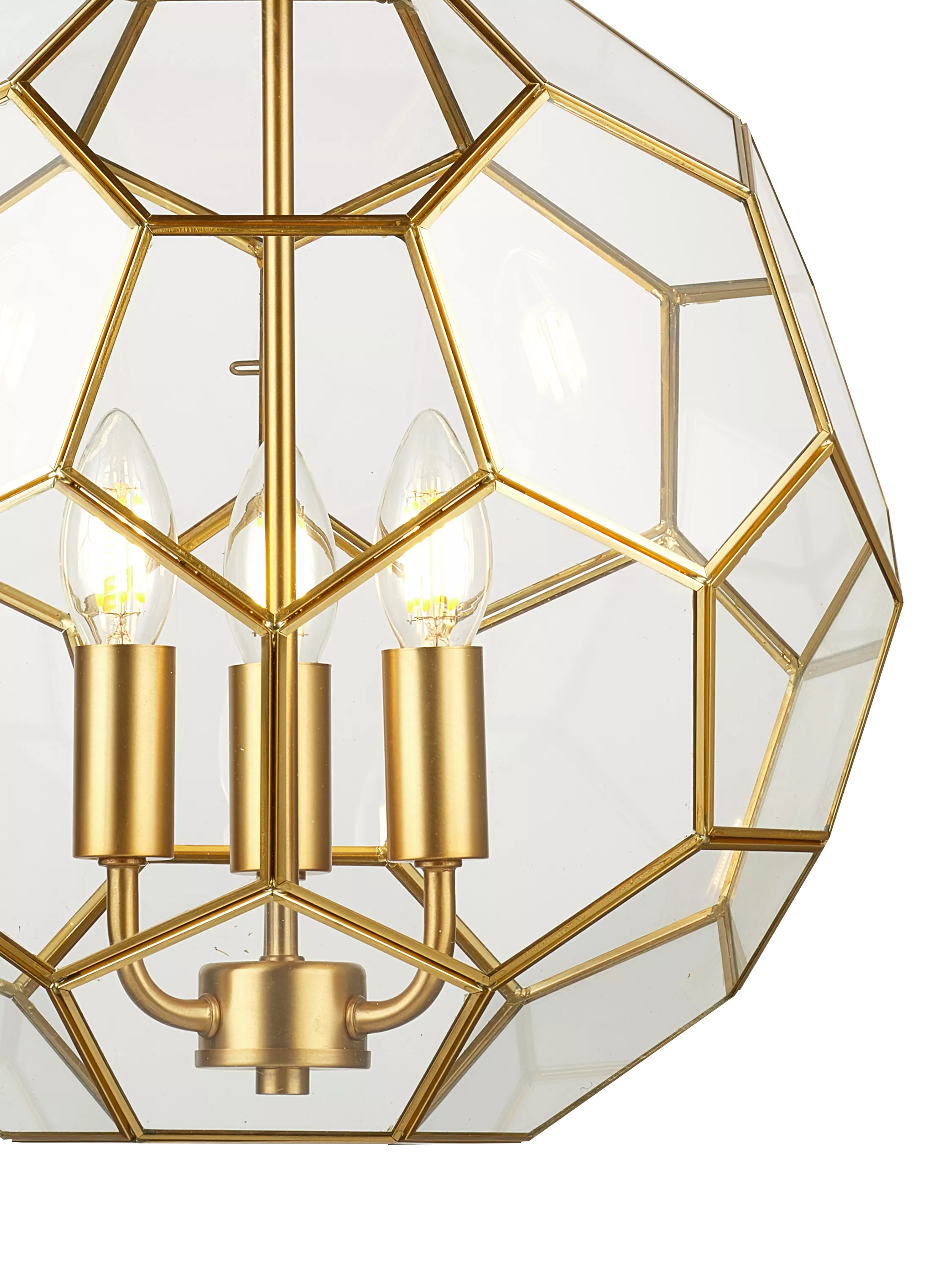 John Lewis geometric glass ball pendant ceiling light gold, UK version