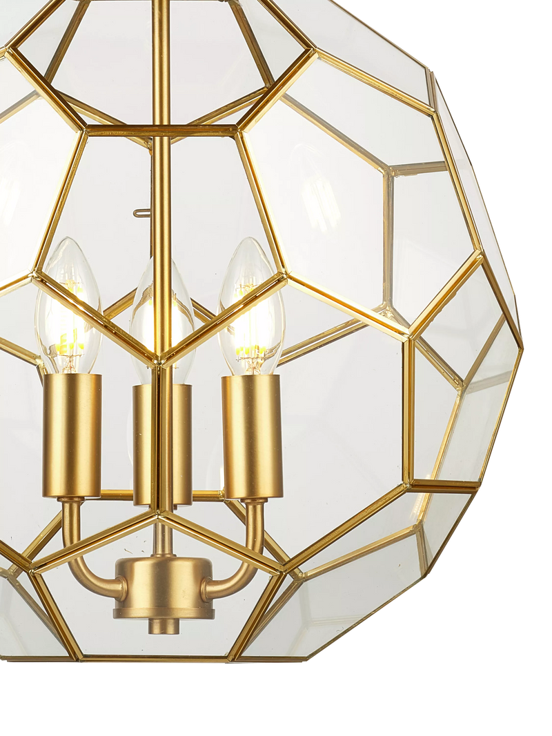John Lewis geometric glass ball pendant ceiling light gold, UK version