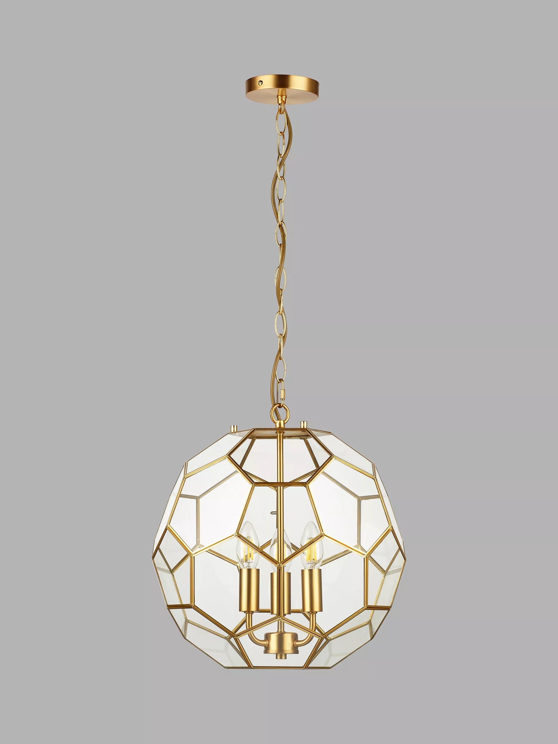 John Lewis geometric glass ball pendant ceiling light gold, UK version