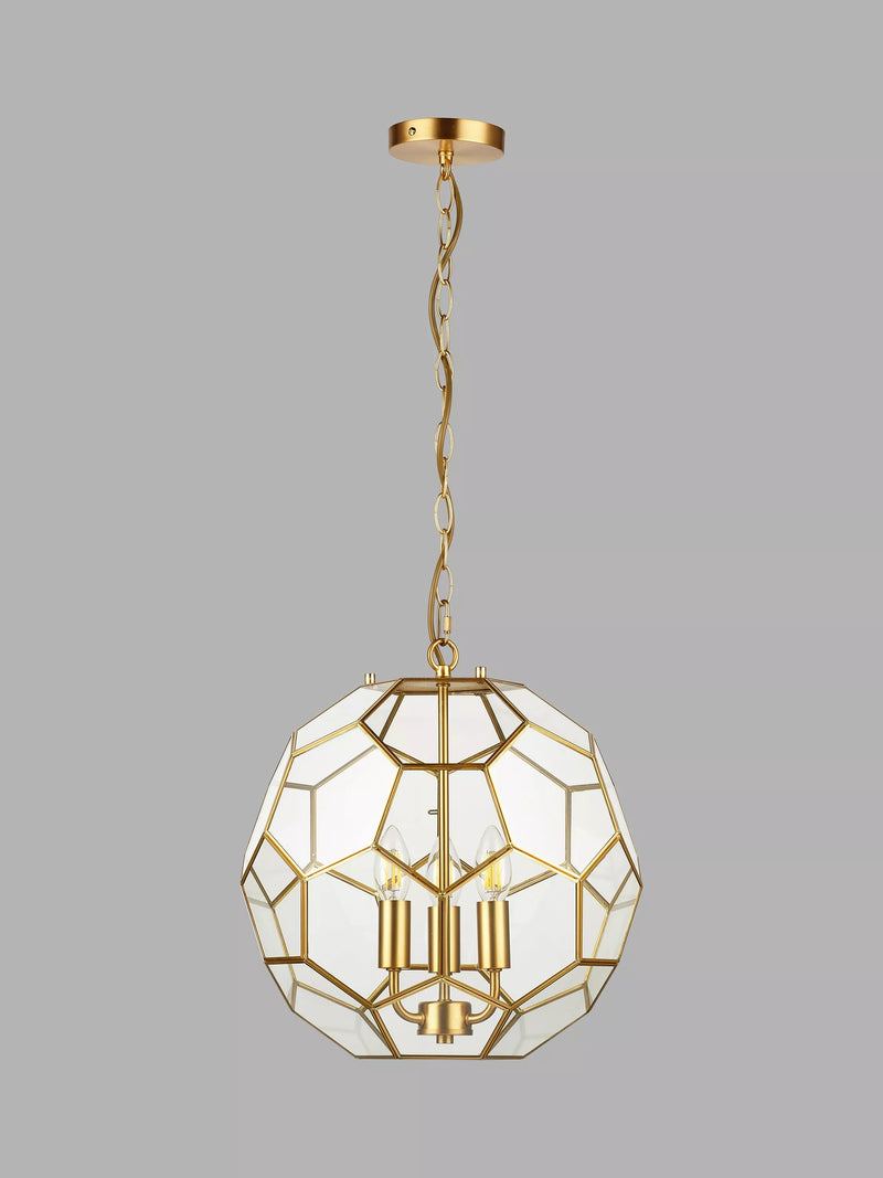 John Lewis geometric glass ball pendant ceiling light gold, UK version