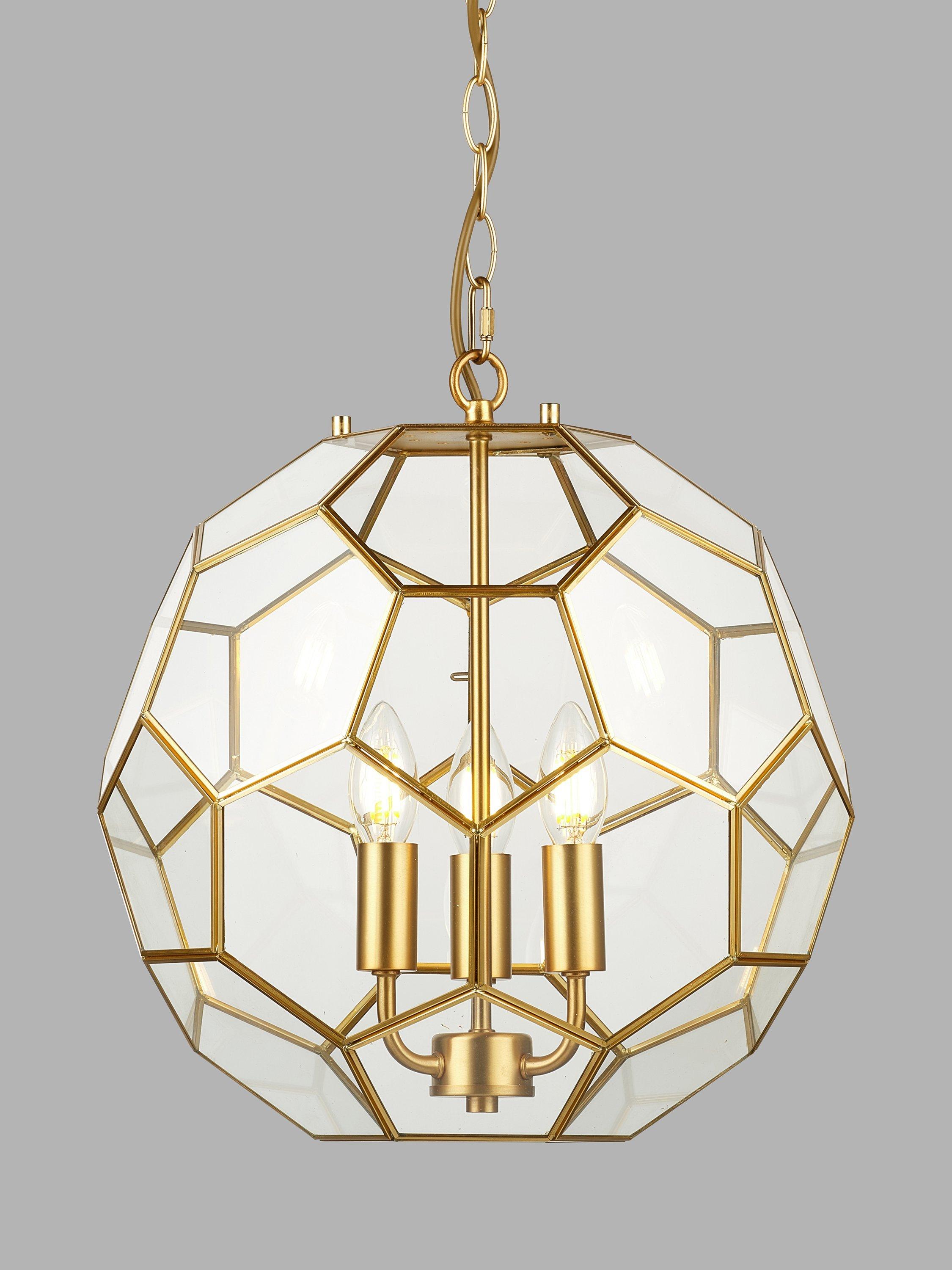 John Lewis geometric glass ball pendant ceiling light gold, UK version