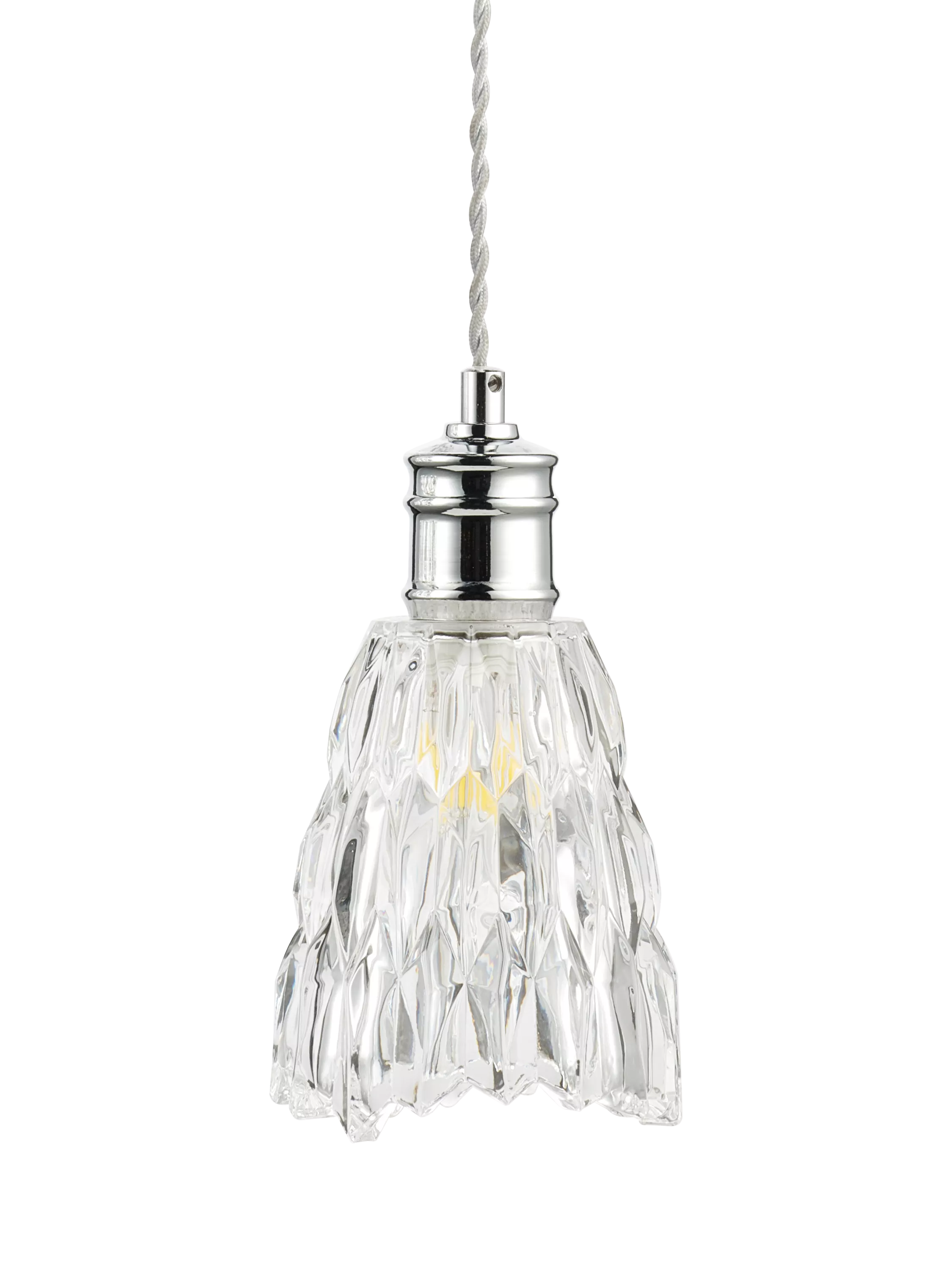 John Lewis Marlow crystal glass ceiling shade chrome 15x12.5cm (British brand)