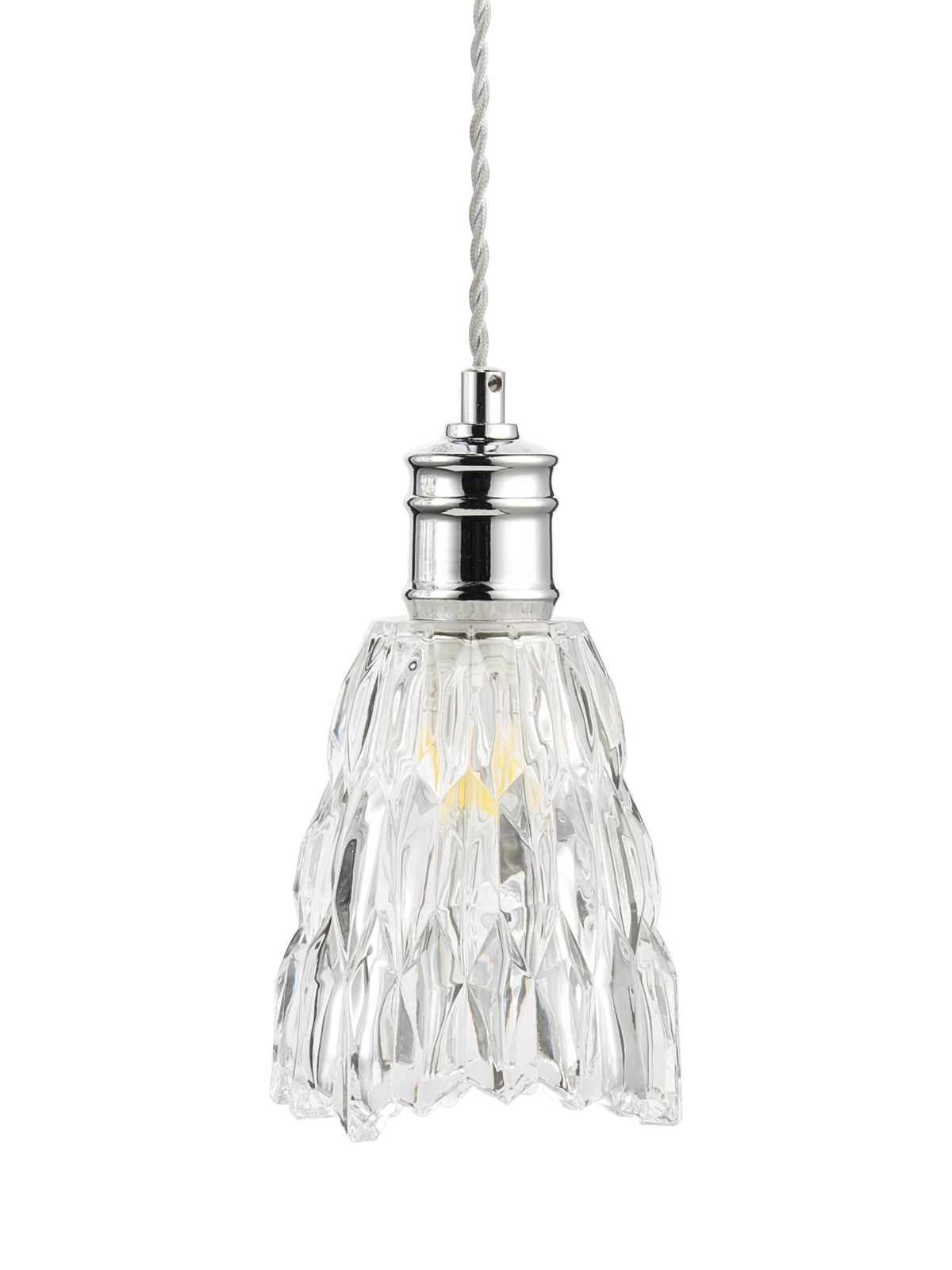 John Lewis Marlow crystal glass ceiling shade chrome 15x12.5cm (British brand)