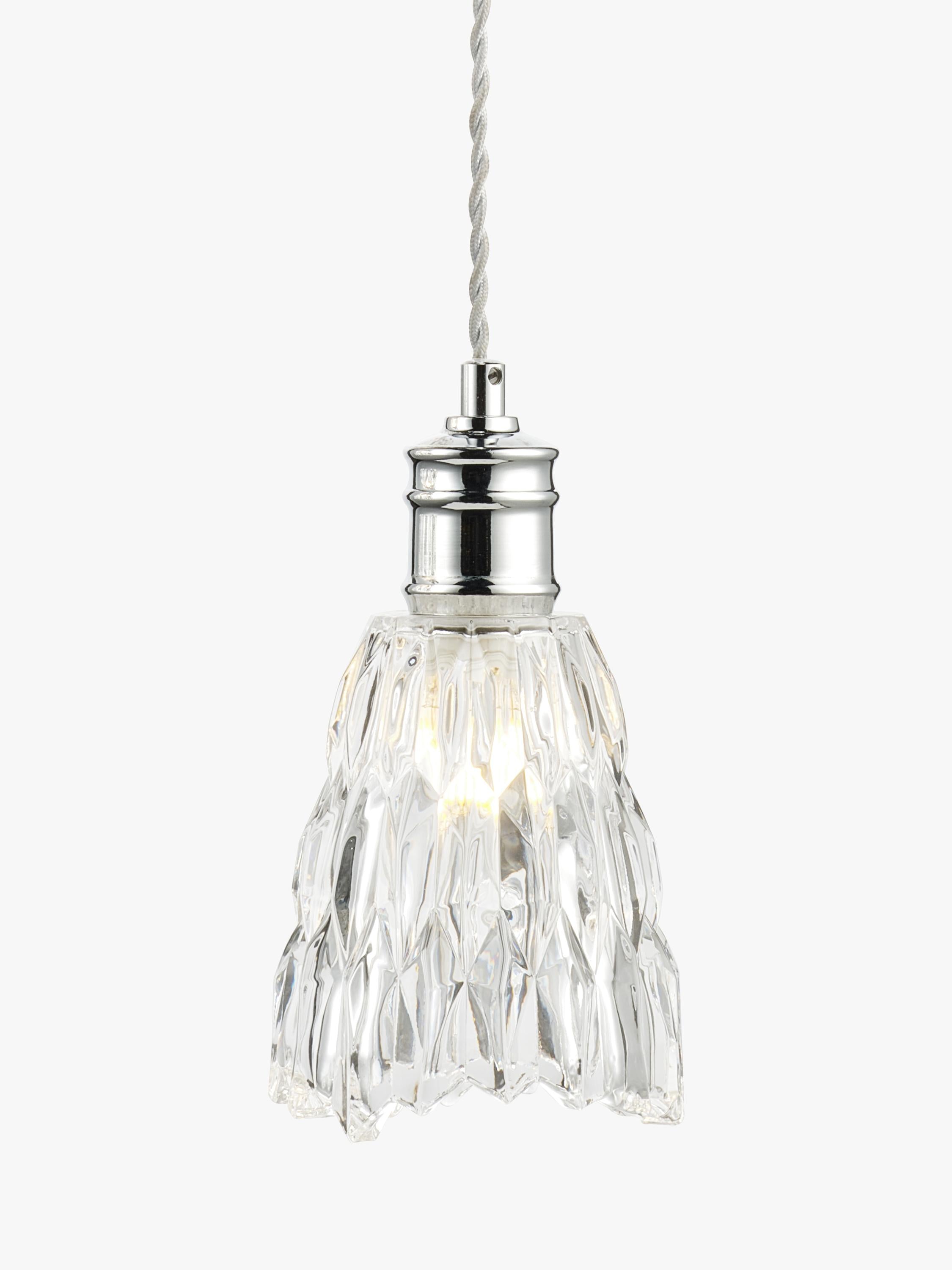 John Lewis Marlow crystal glass ceiling shade chrome 15x12.5cm (British brand)