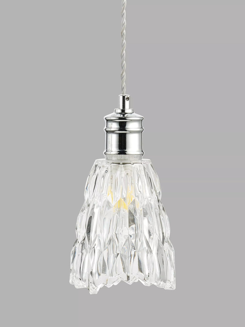 John Lewis Marlow crystal glass ceiling shade chrome 15x12.5cm (British brand)