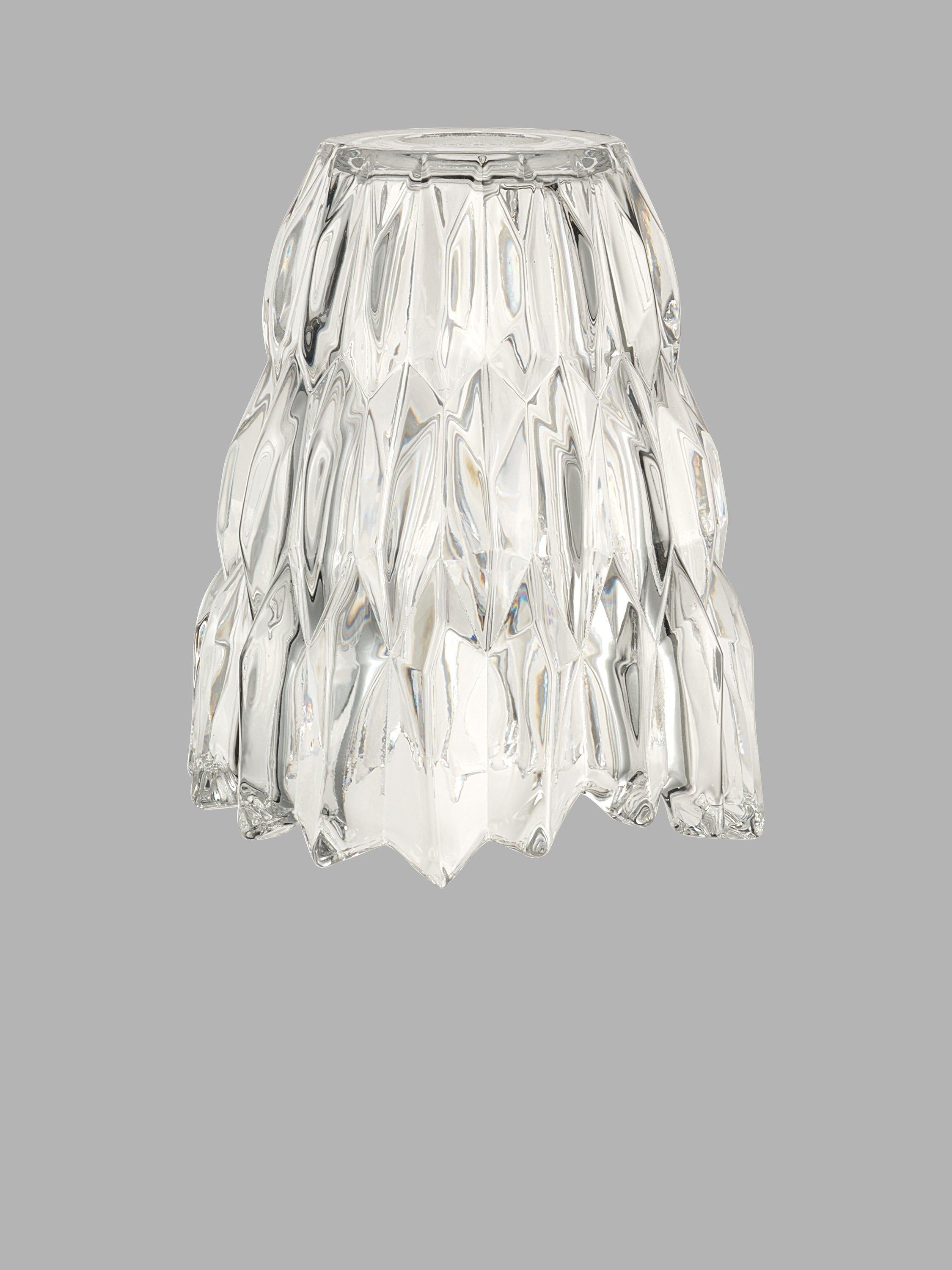 John Lewis Marlow crystal glass ceiling shade chrome 15x12.5cm (British brand)
