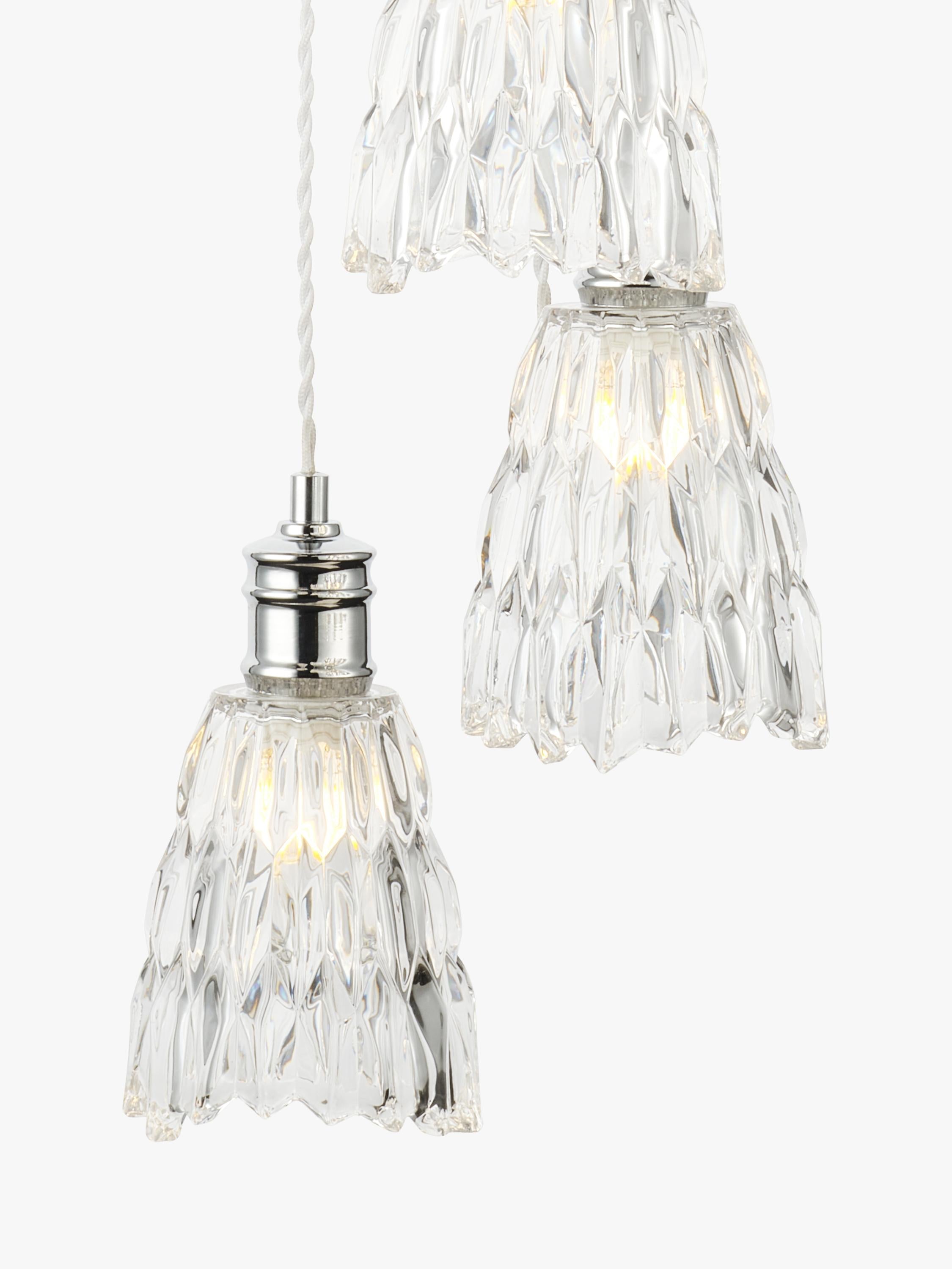 John Lewis Marlow crystal glass pendant light chrome - British product