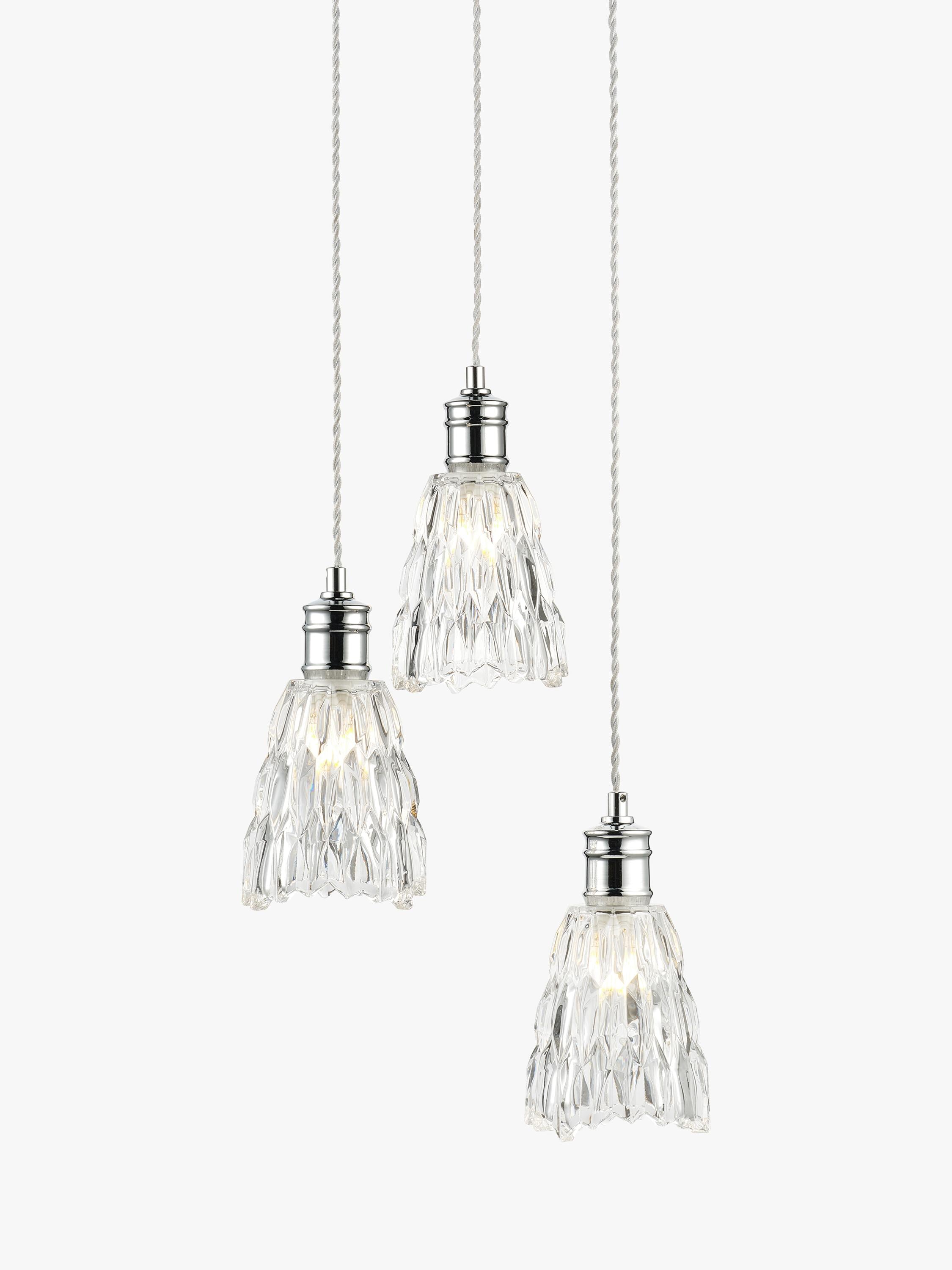 John Lewis Marlow crystal glass pendant light chrome - British product