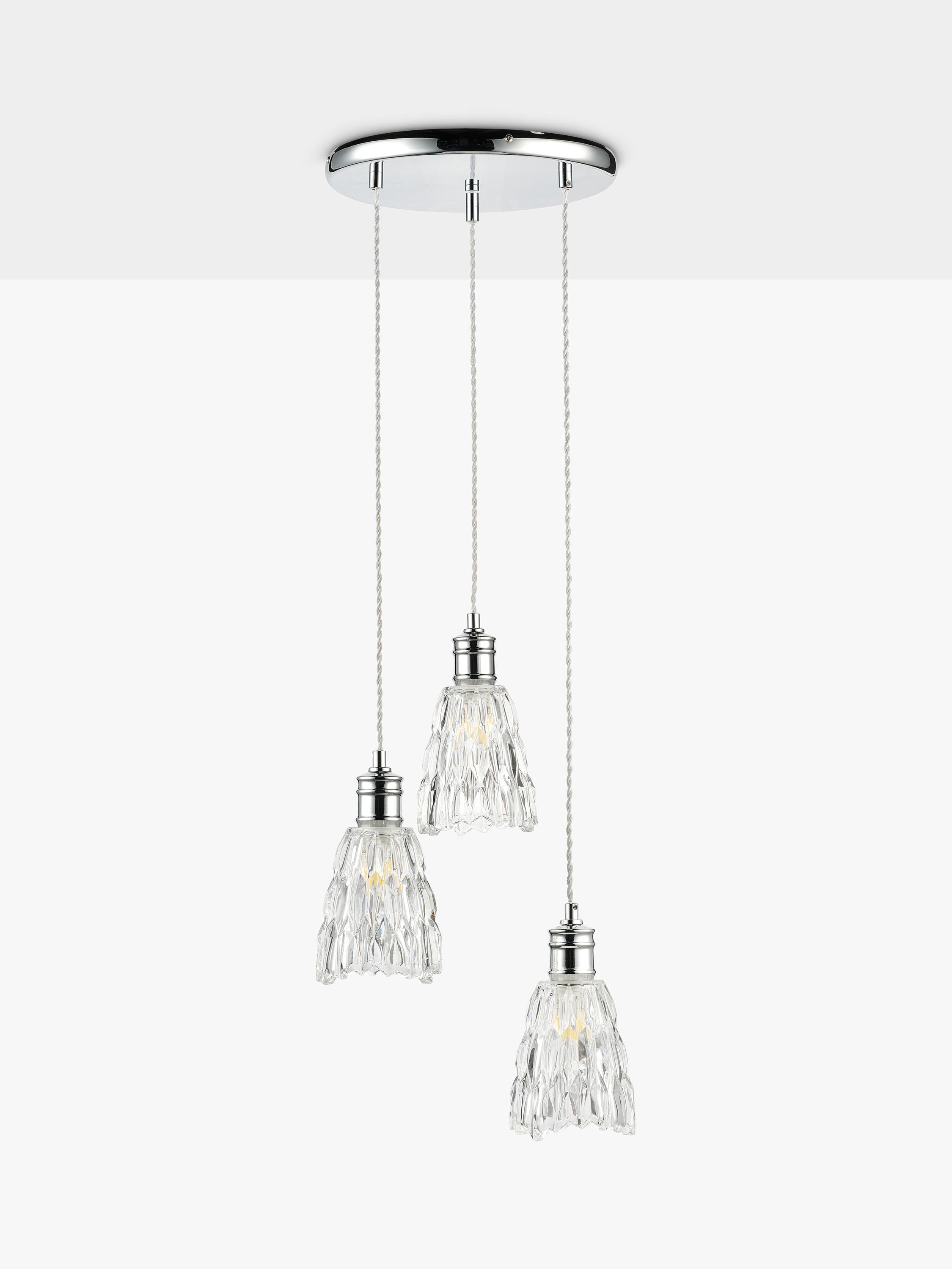 John Lewis Marlow crystal glass pendant light chrome - British product