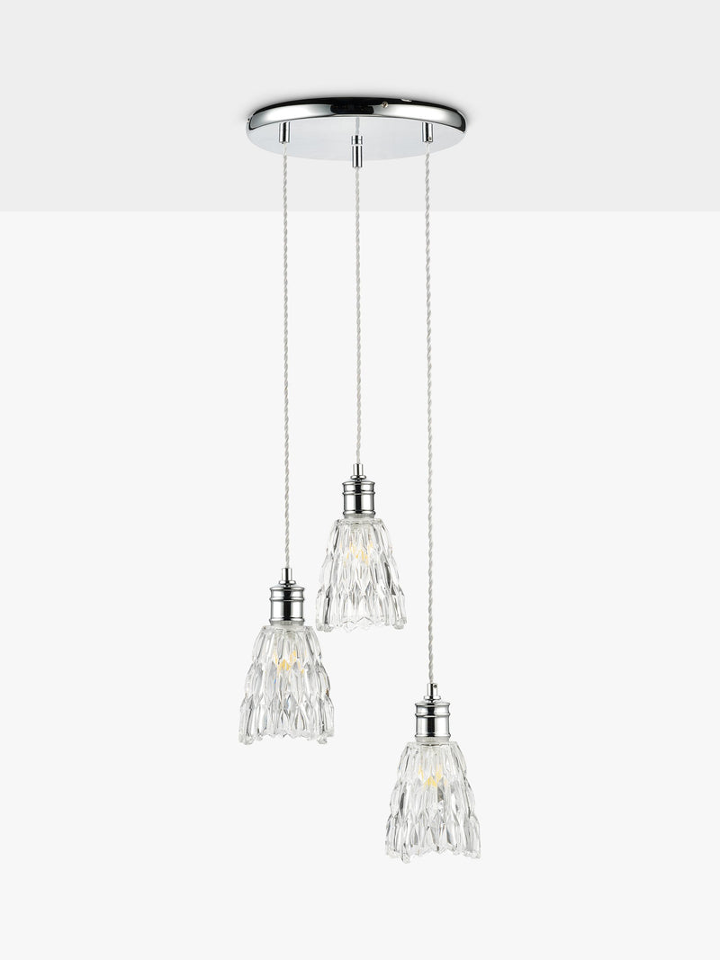John Lewis Marlow crystal glass pendant light chrome - British product