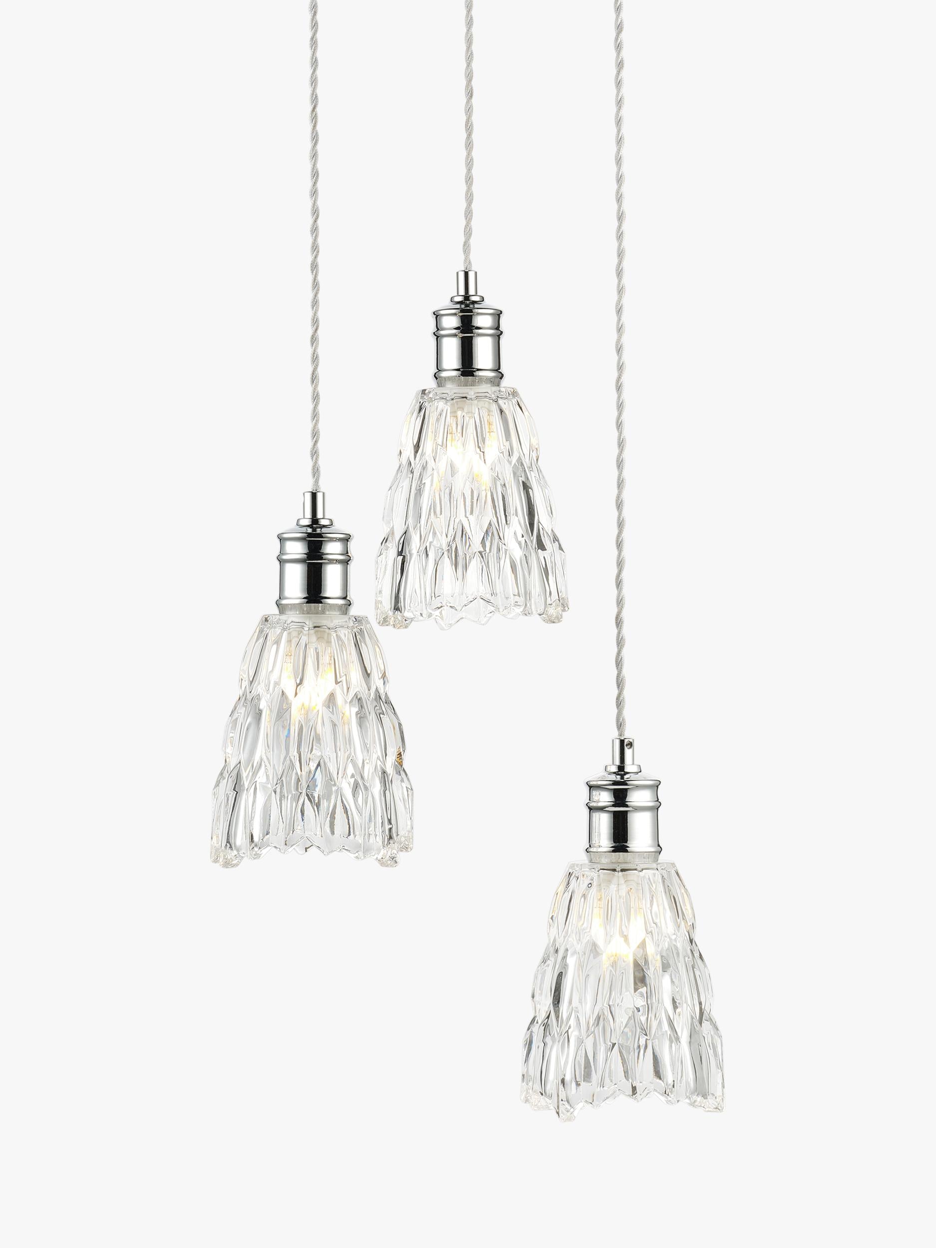 John Lewis Marlow crystal glass pendant light chrome - British product