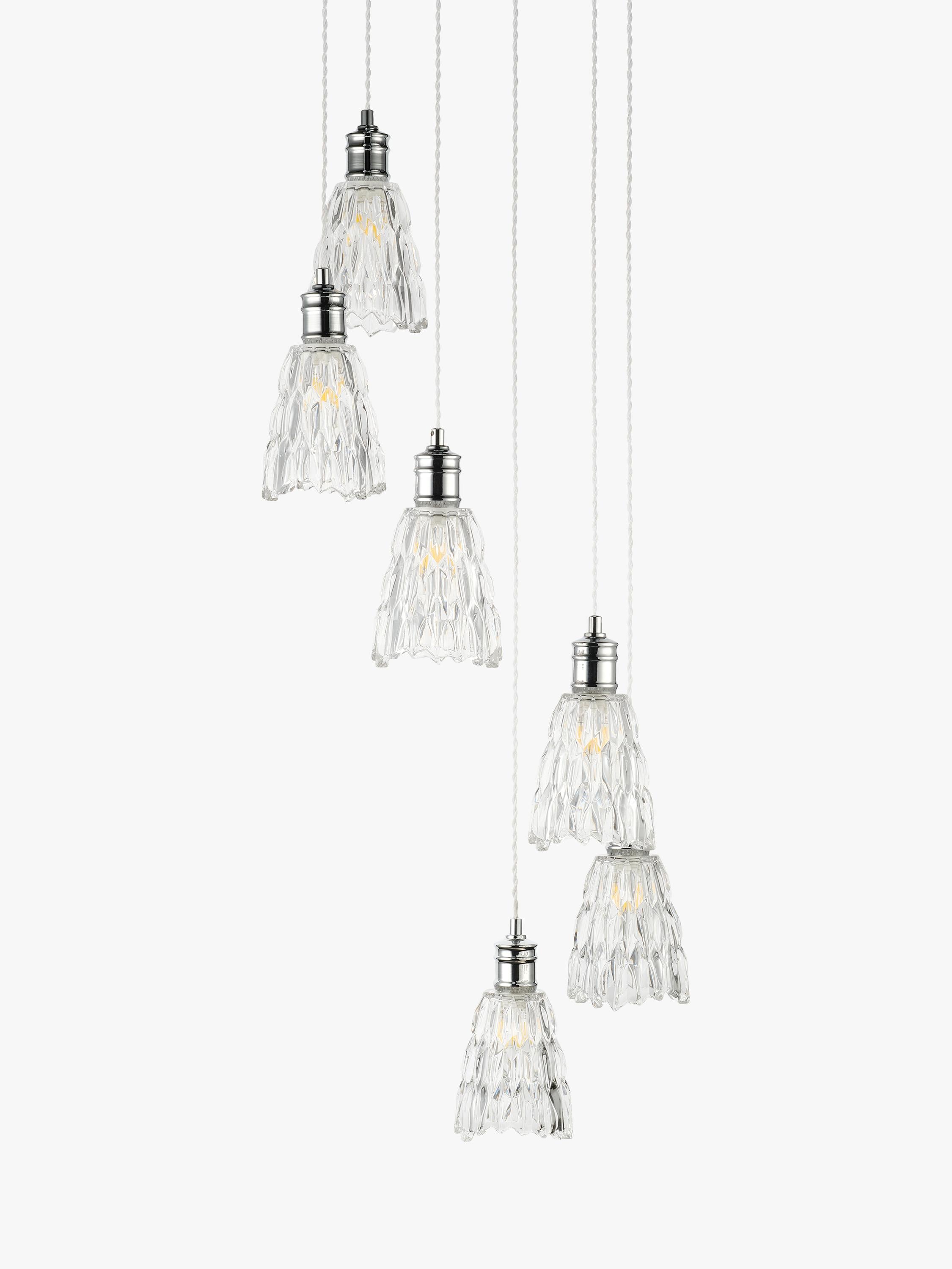 John Lewis Marlow crystal glass pendant cluster chrome finish, imported from the UK