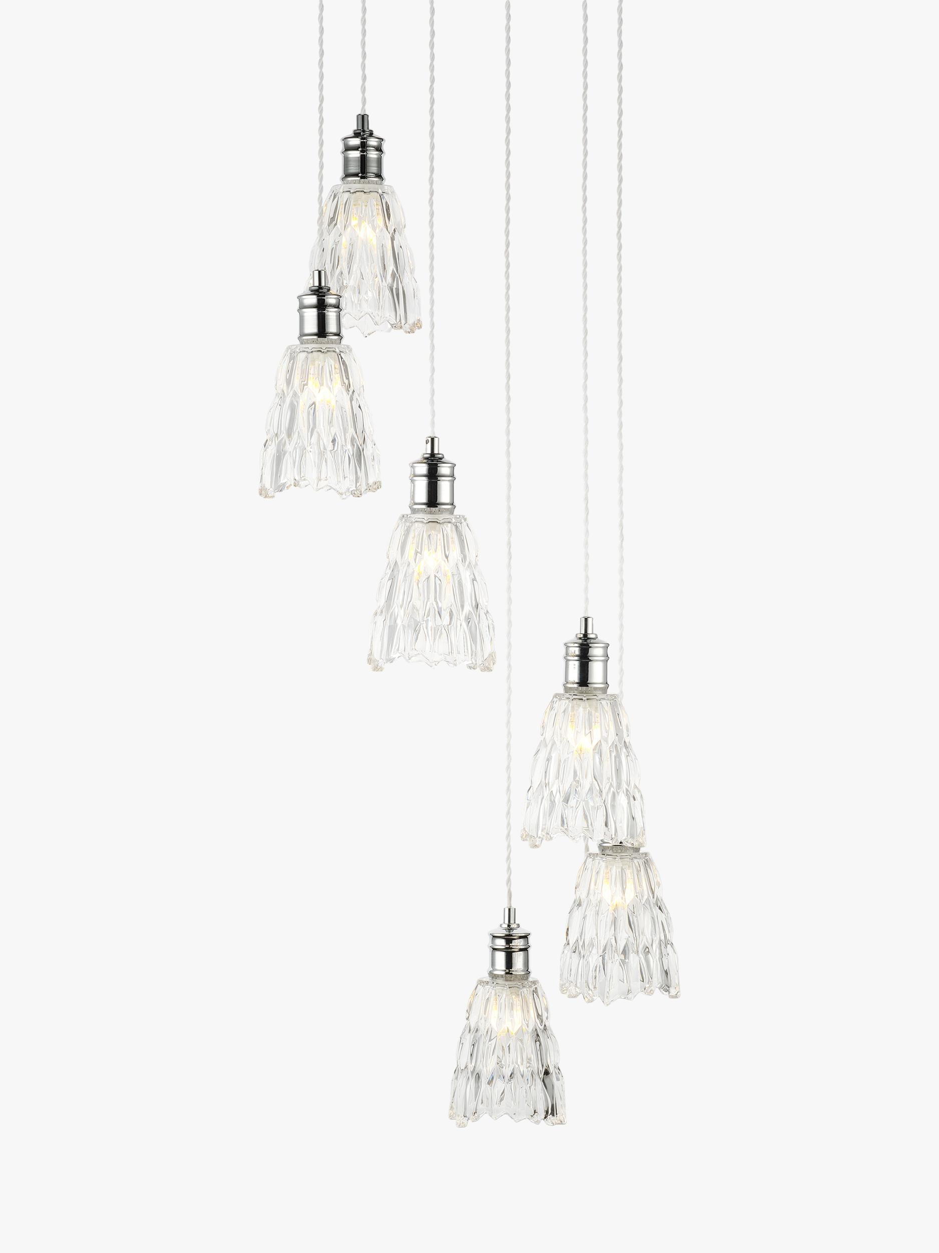 John Lewis Marlow crystal glass pendant cluster chrome finish, imported from the UK