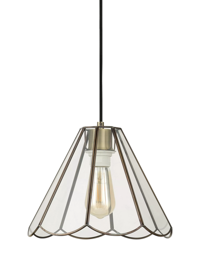 John Lewis John Lewis Scalloped Pendant Ceiling Shade, Brass- Buy online at McGrocer