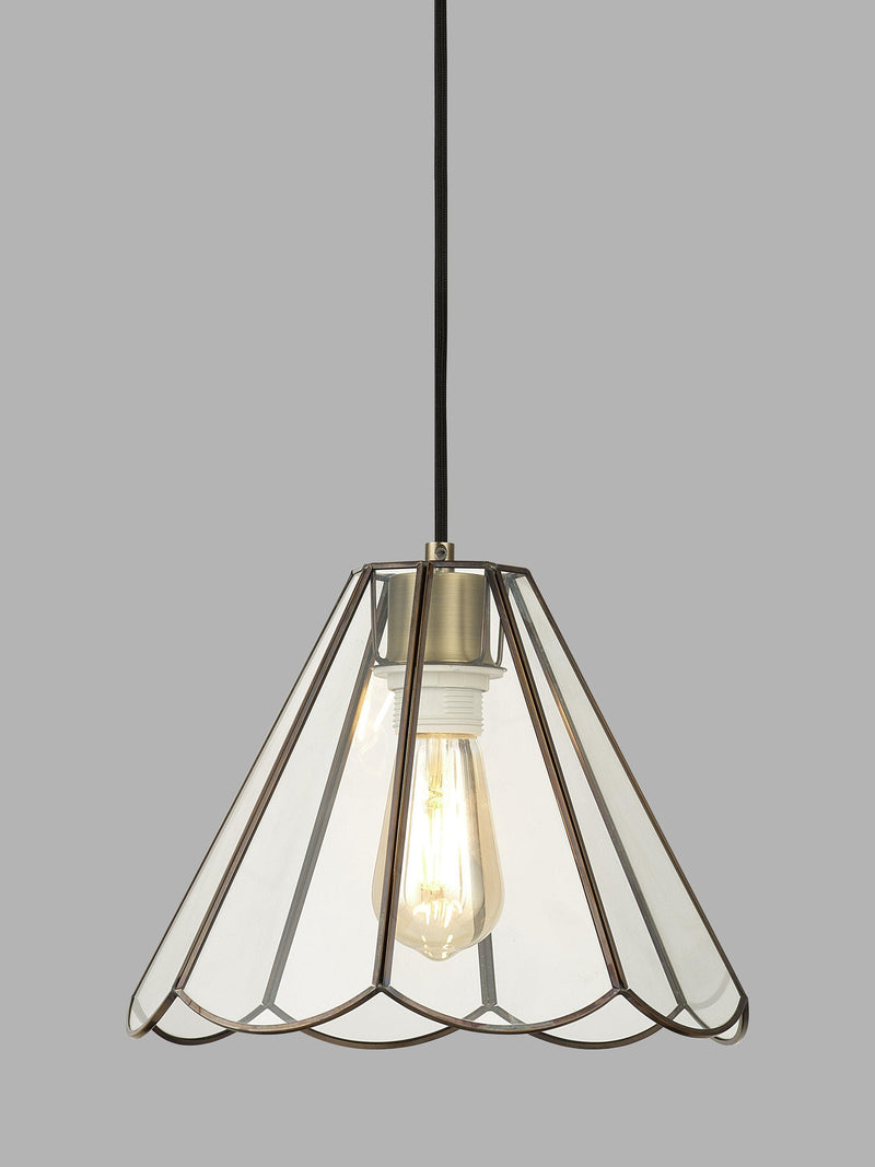 John Lewis scalloped pendant ceiling shade brass (British brand)