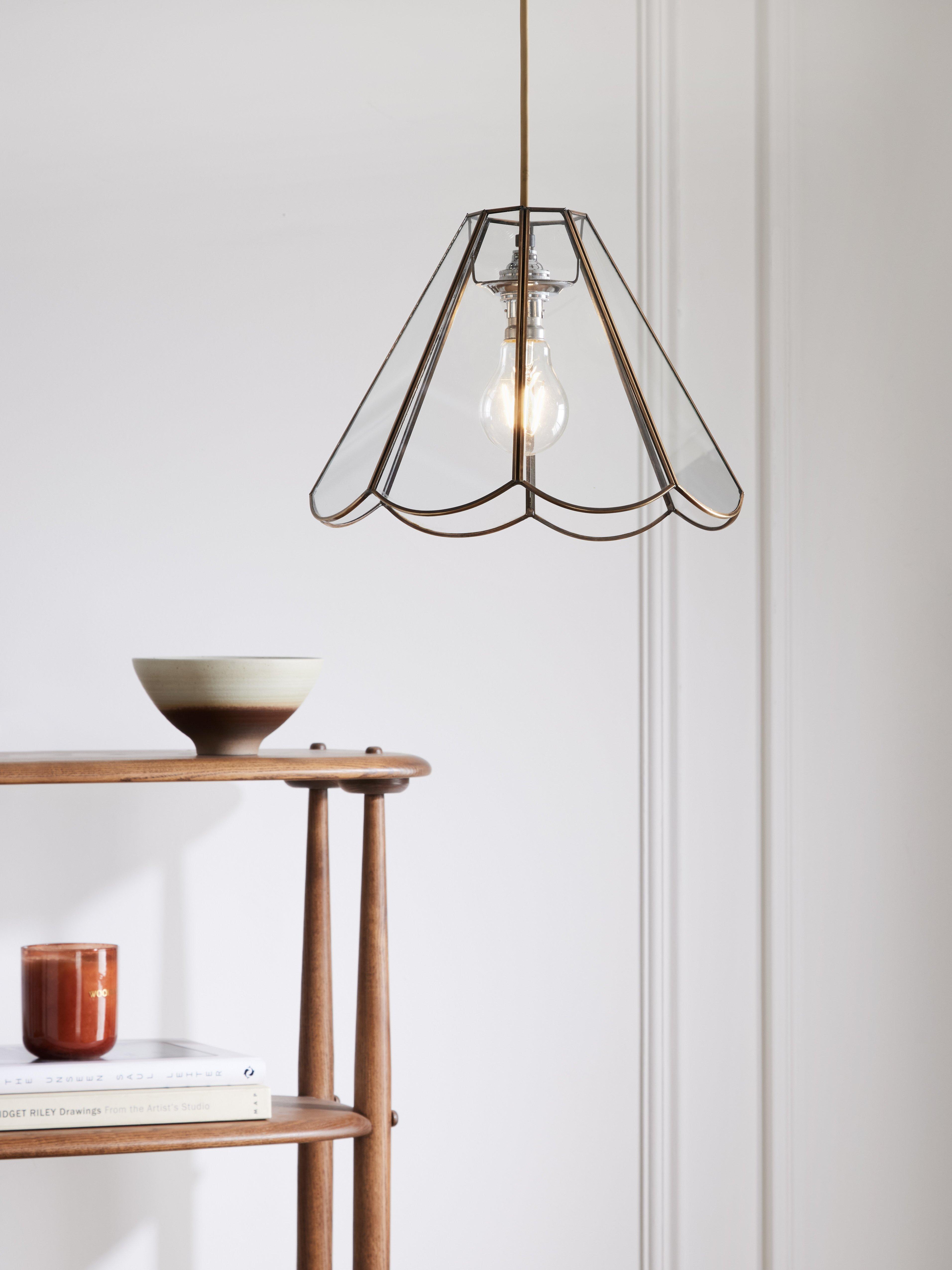 John Lewis scalloped pendant ceiling shade brass (British brand)
