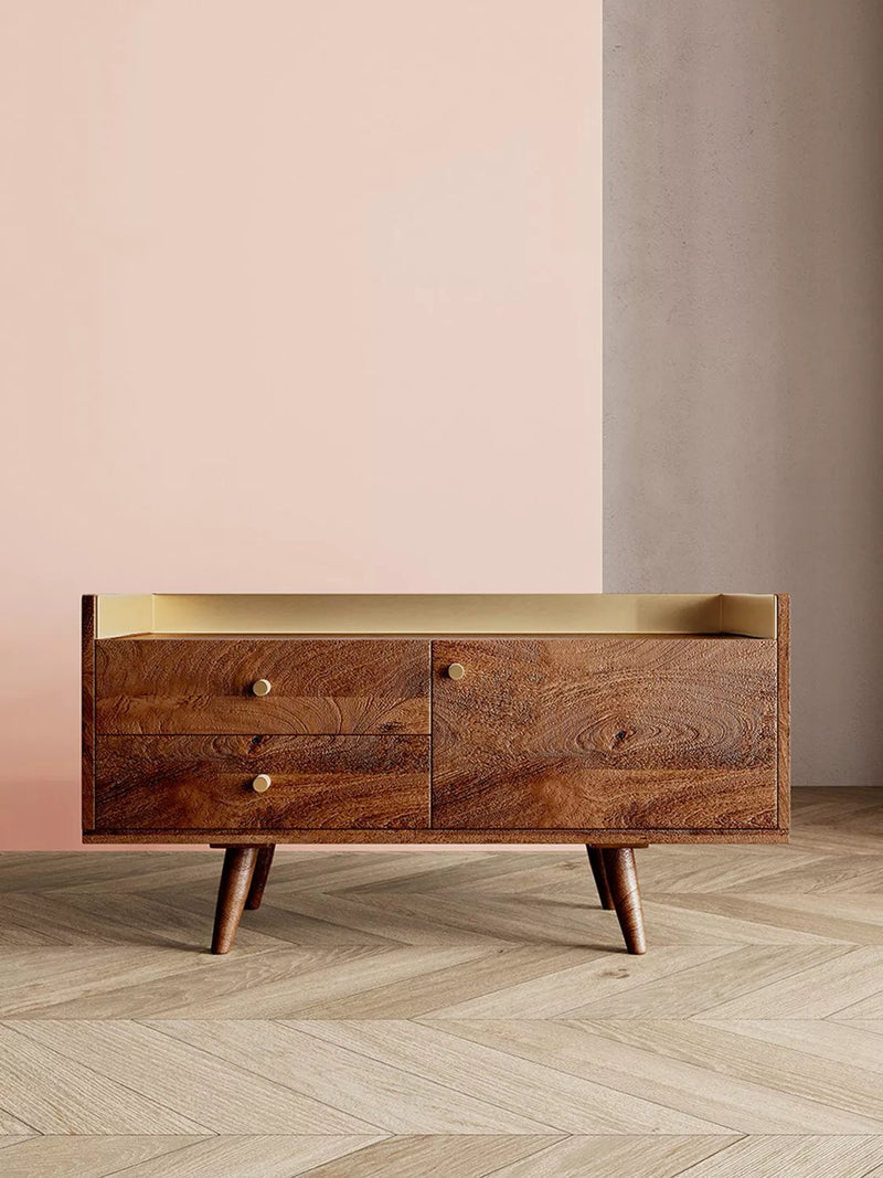 Swoon Fresco media unit light brown mango wood, UK version