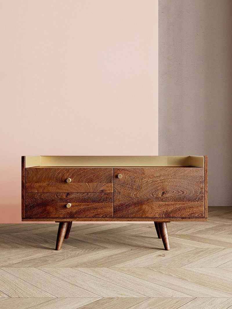Swoon Fresco media unit light brown mango wood, UK version