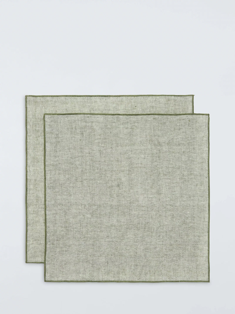 John Lewis farmhouse linen napkin set of 2 avocado, UK version