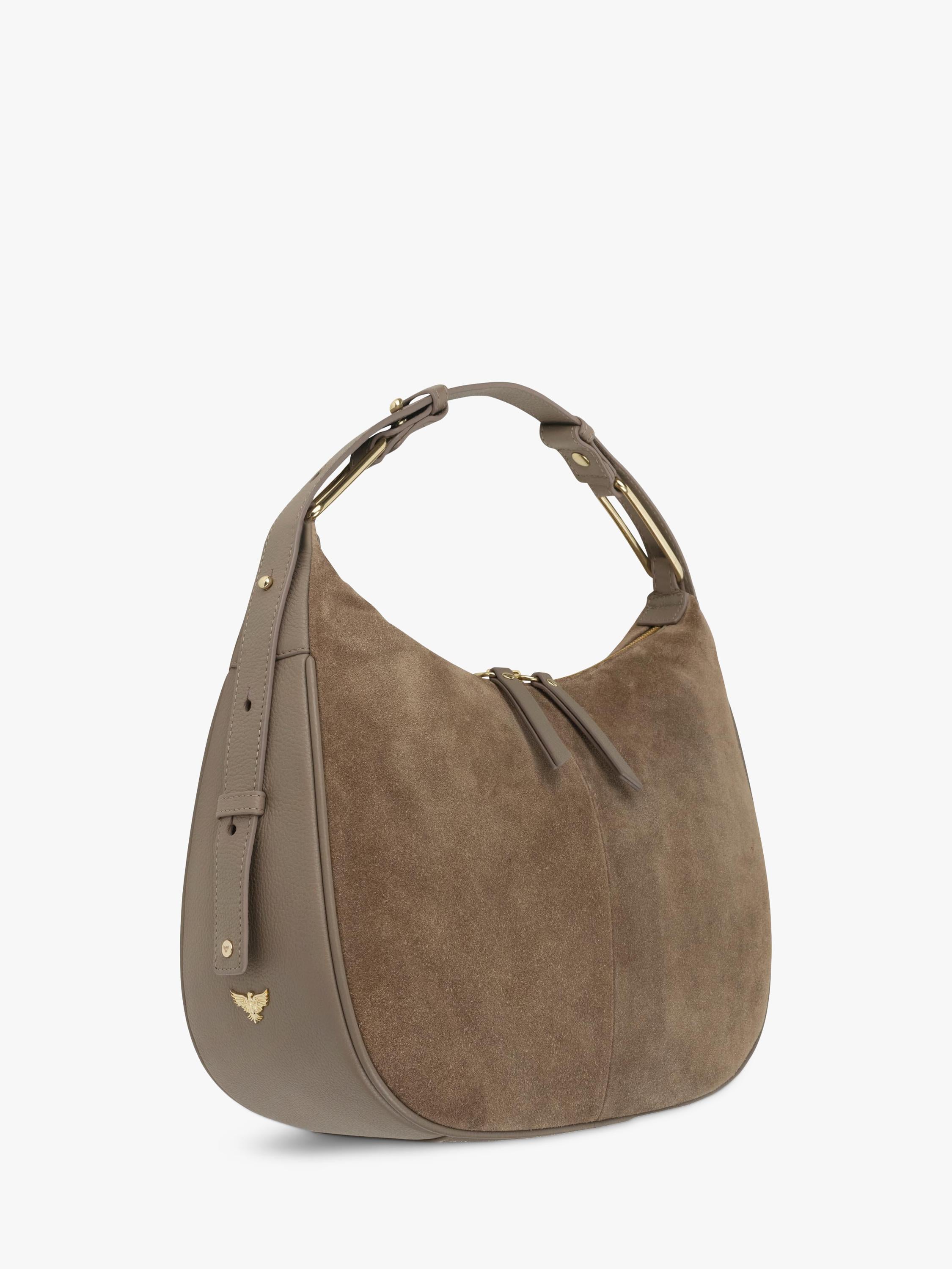 Apatchy London Charlie Suede shoulder bag, imported from the UK