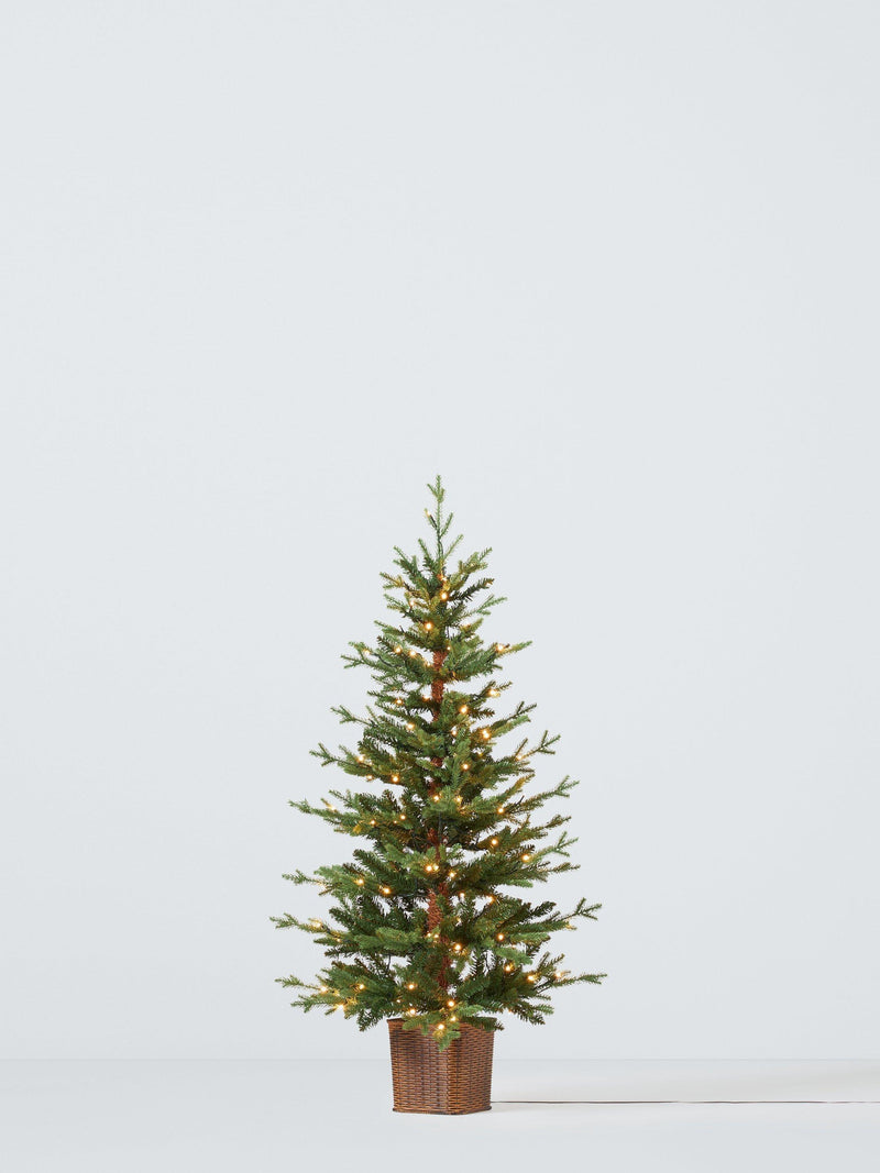Pre-Lit Christmas Tree with Basket, 4.5ft