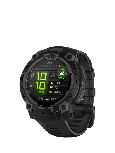 John Lewis Garmin Instinct 3 Rugged GPS Smartwatch, 45mm, Black- Buy online at McGrocer
