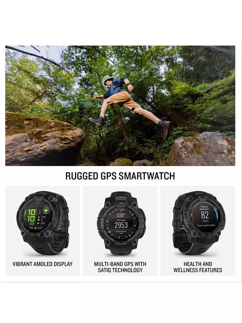 Garmin Instinct 3 rugged GPS smartwatch 45mm black, UK version