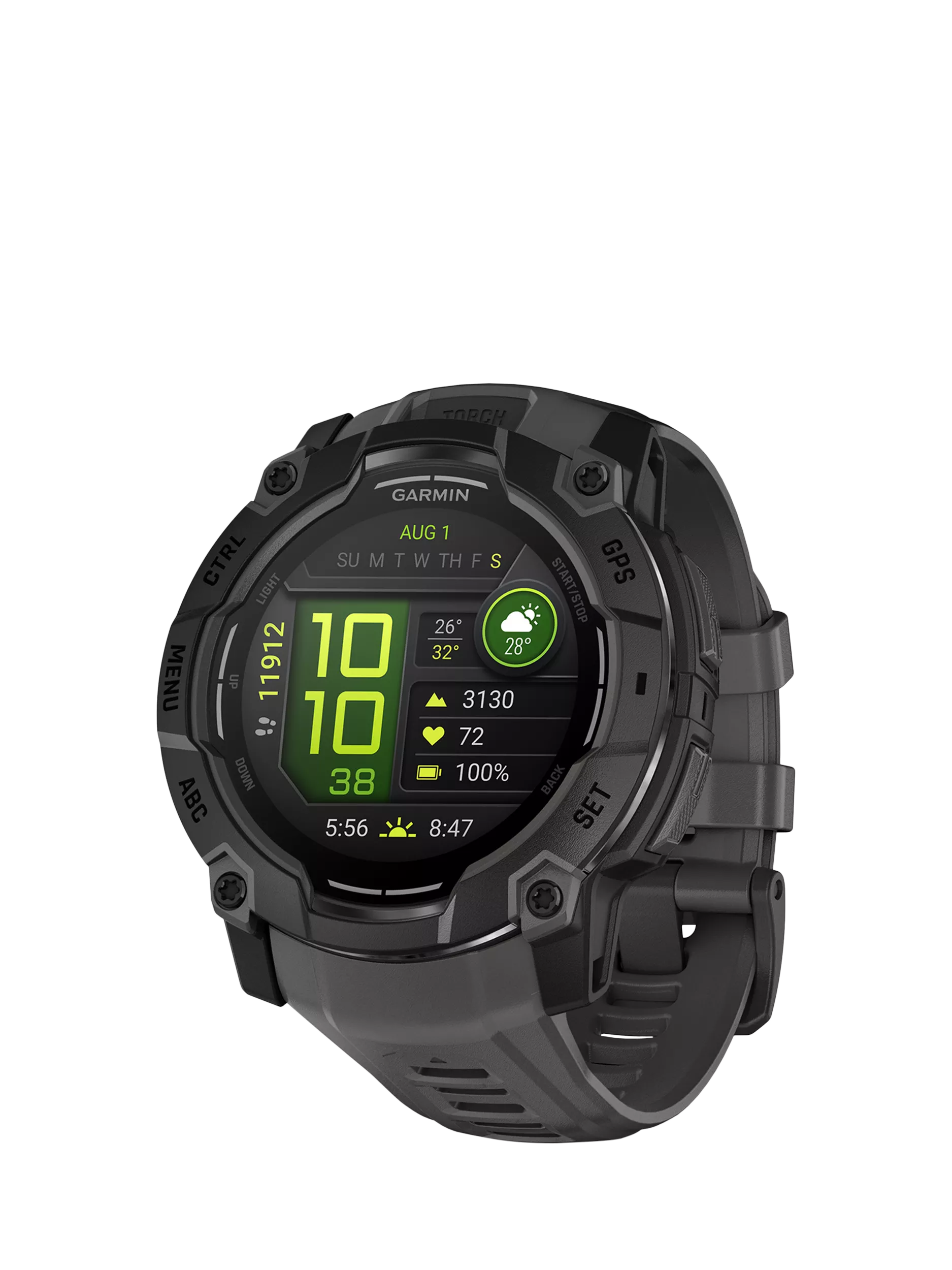 Garmin Instinct 3 50mm smartwatch black bezel charcoal band - British product