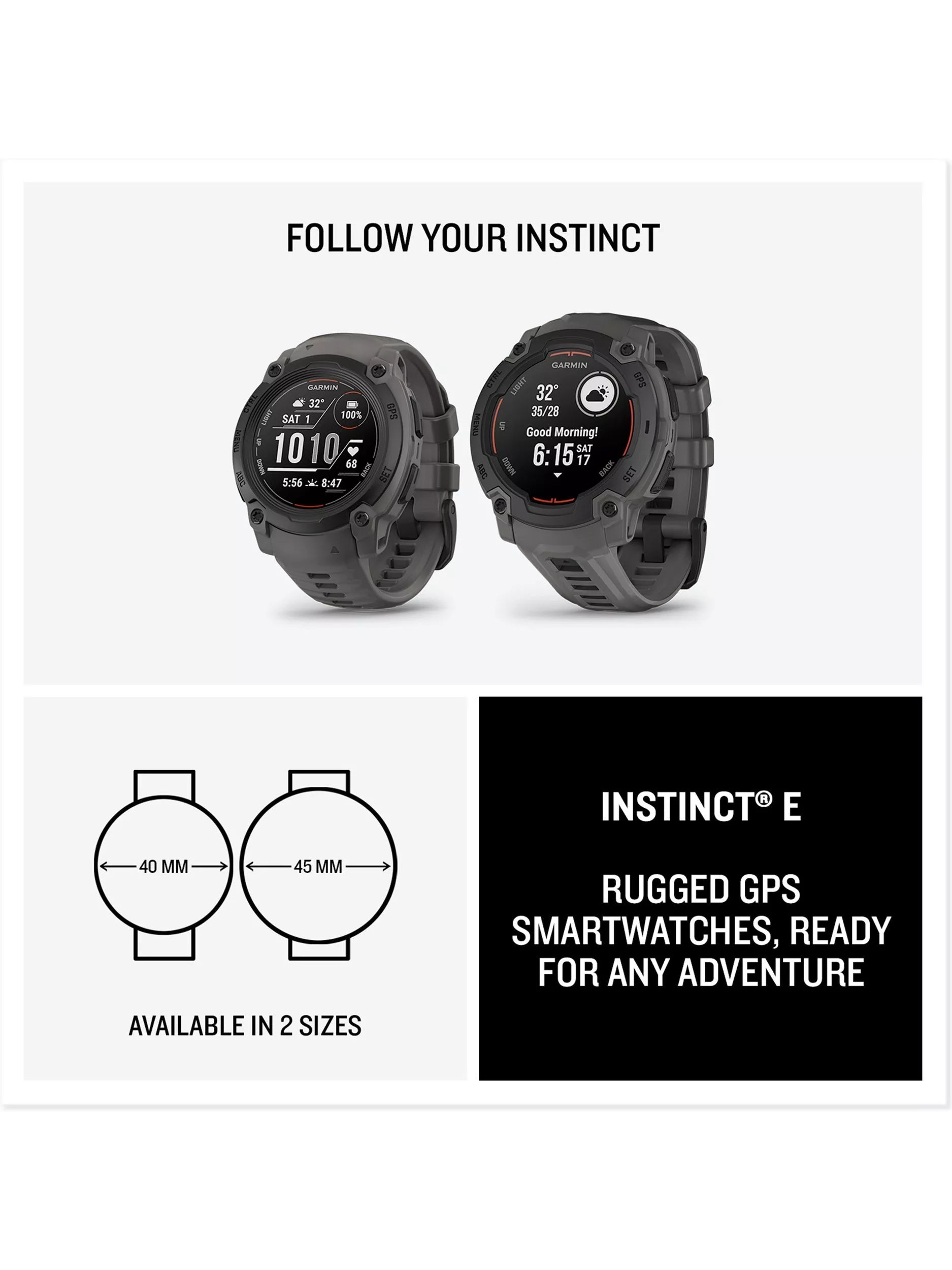 Garmin GPS Smartwatch Instinct E 45mm - British product