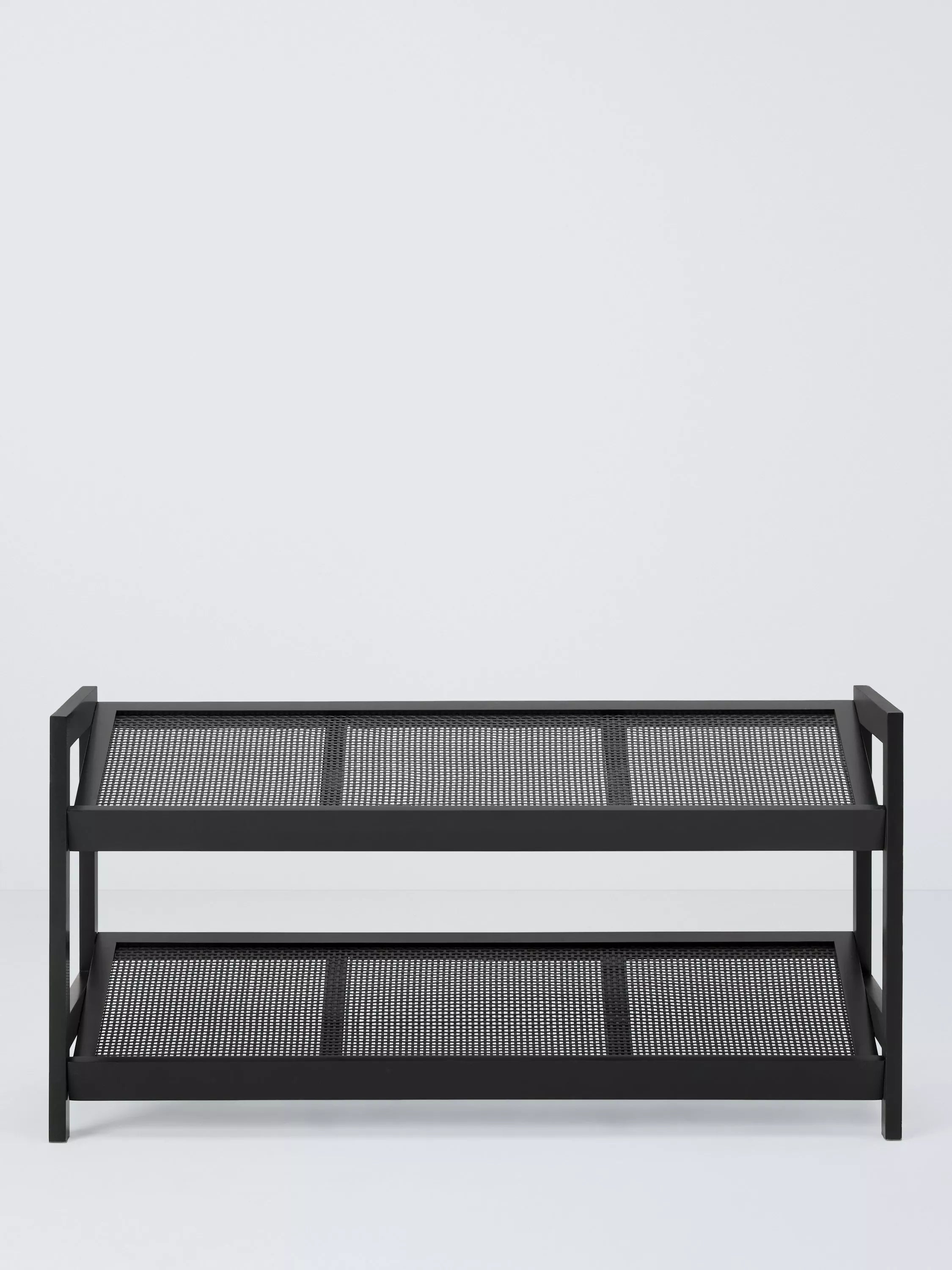 John Lewis poly rattan and bamboo 2 tier shoe rack black (British brand)