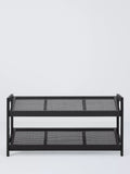 John Lewis poly rattan and bamboo 2 tier shoe rack black (British brand)