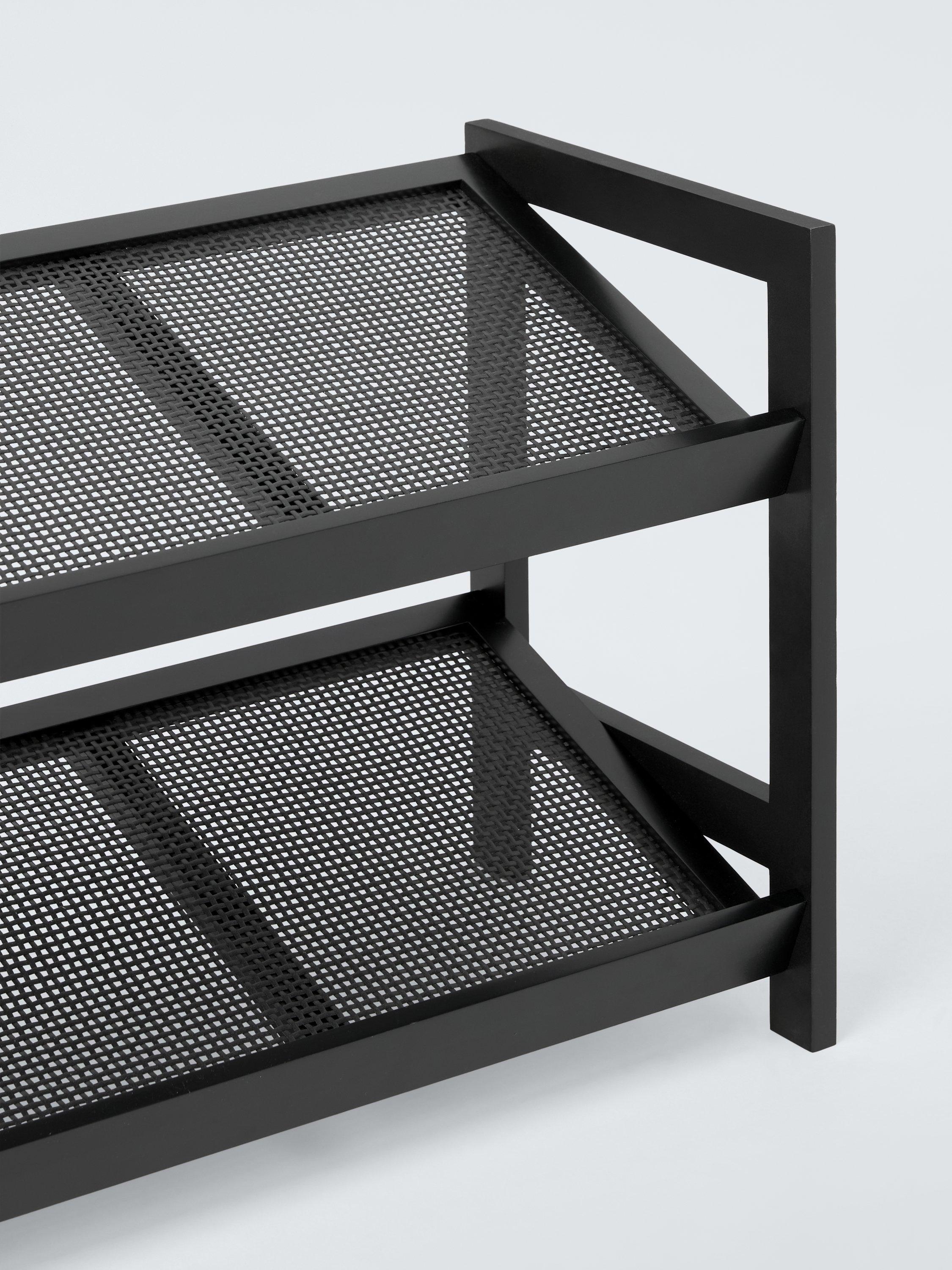 John Lewis poly rattan and bamboo 2 tier shoe rack black (British brand)