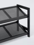 John Lewis poly rattan and bamboo 2 tier shoe rack black (British brand)
