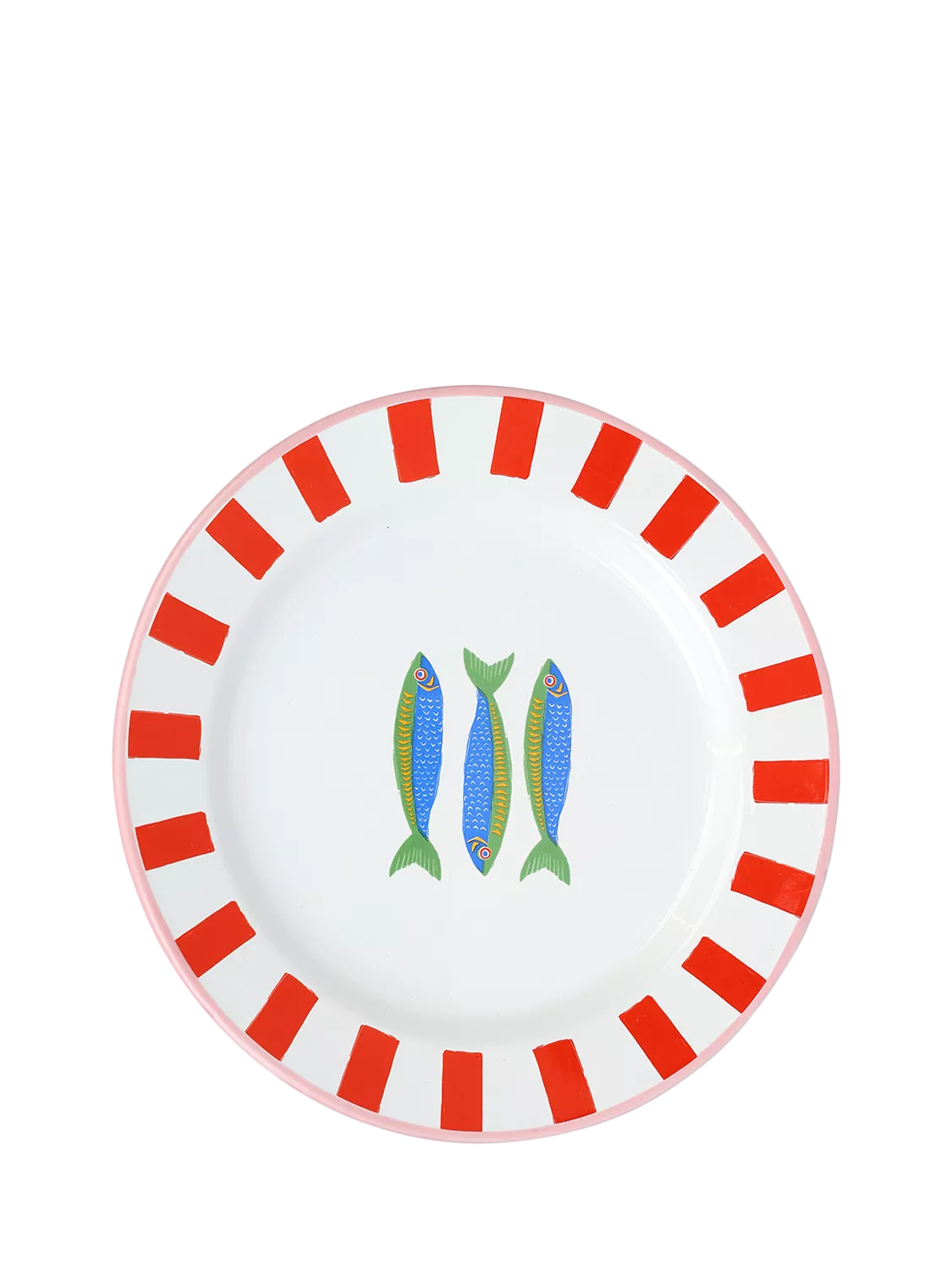 Talking Tables fish enamel plate 20cm, UK version