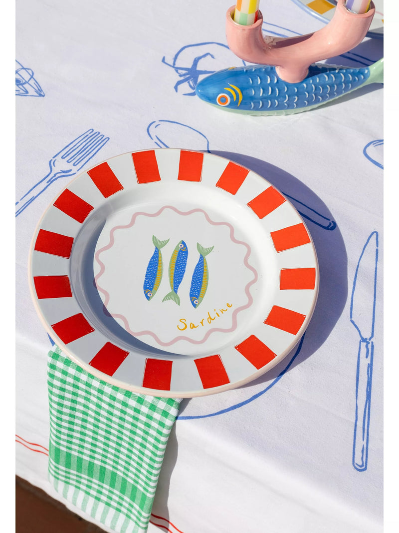 Talking Tables sardine fish enamel plate 25cm (British brand)