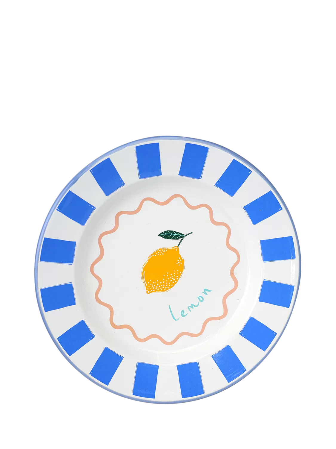 Talking Tables lemon enamel plate 25cm, UK version