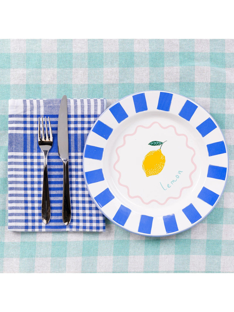 Talking Tables lemon enamel plate 25cm, UK version