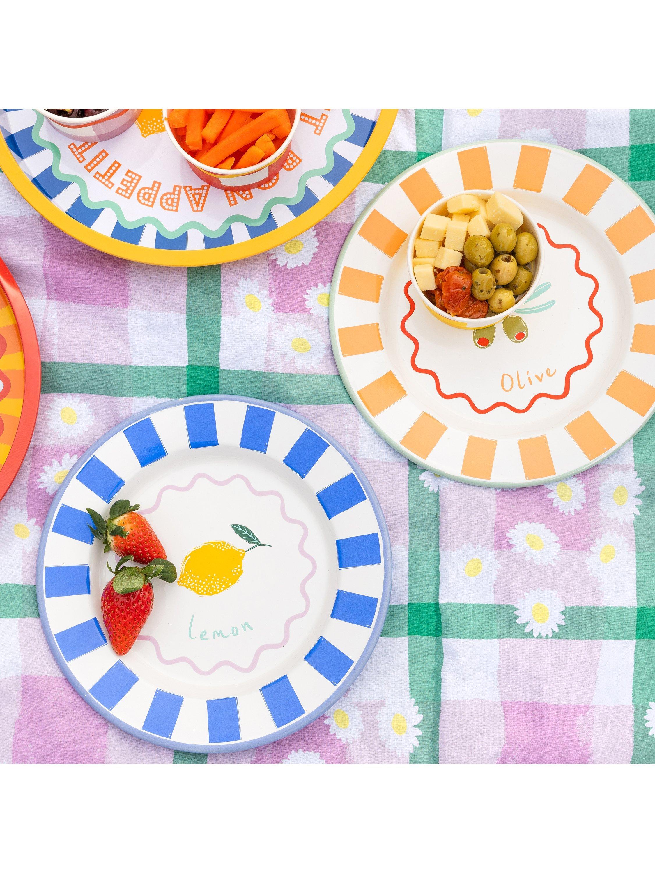 Talking Tables lemon enamel plate 25cm, UK version