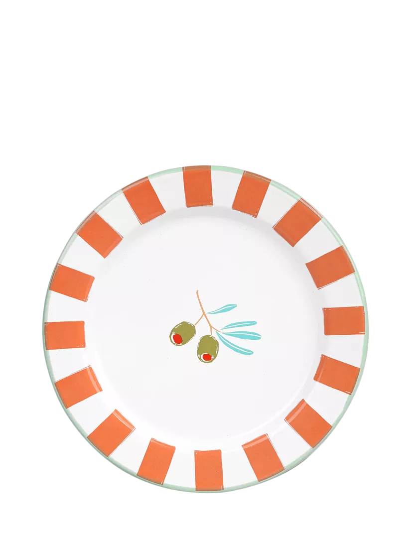 Talking Tables olive enamel plate 20cm, UK version