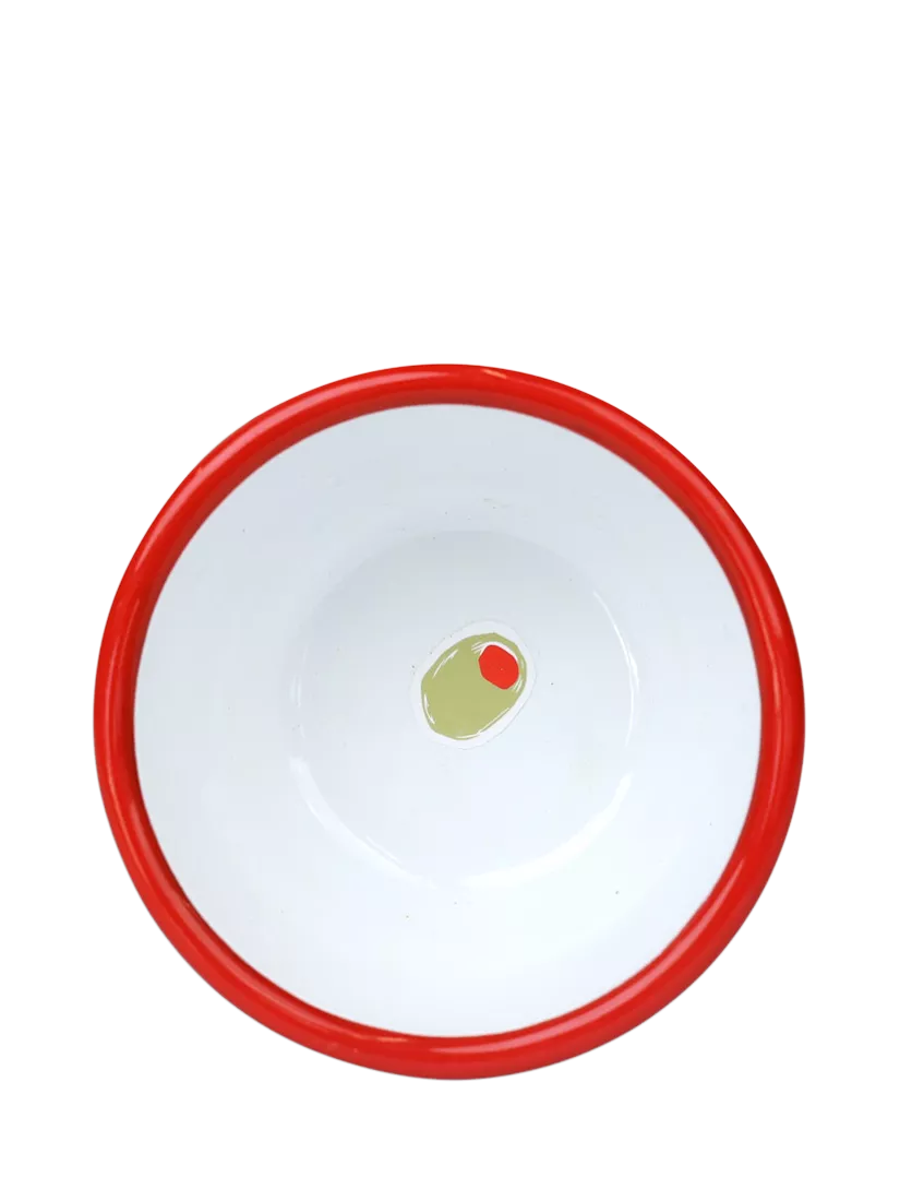 Talking Tables green olive enamel bowl 10cm, UK version