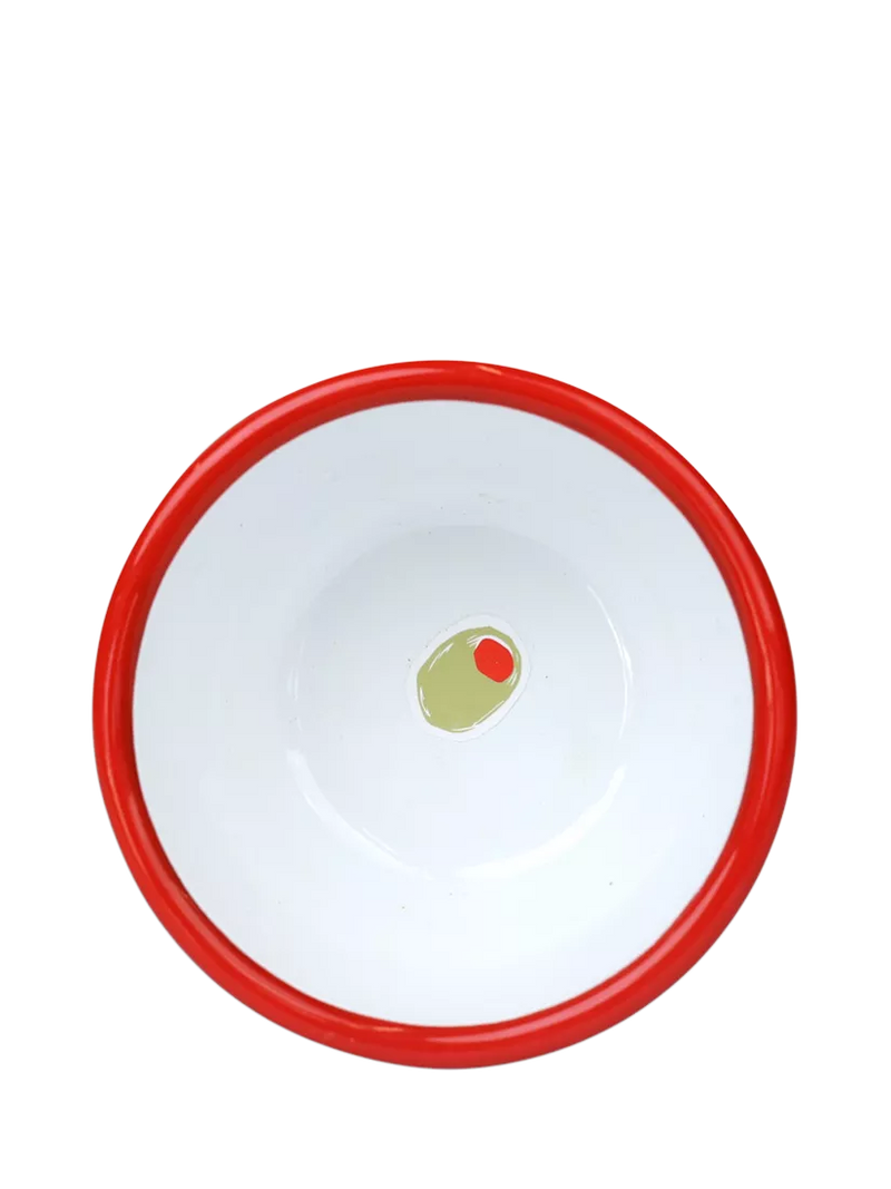Talking Tables green olive enamel bowl 10cm, UK version
