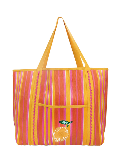 John Lewis Talking Tables Lemon & Striped Print Recycled Tote Bag Multi- Buy online at McGrocer