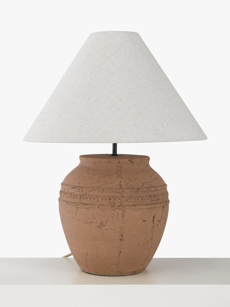 John Lewis Dunstan terracotta table lamp with cream shade - British product