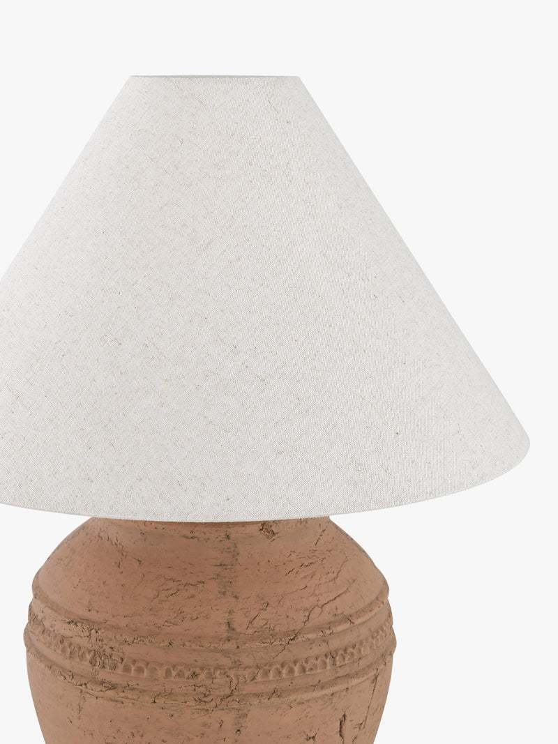 John Lewis Dunstan terracotta table lamp with cream shade - British product