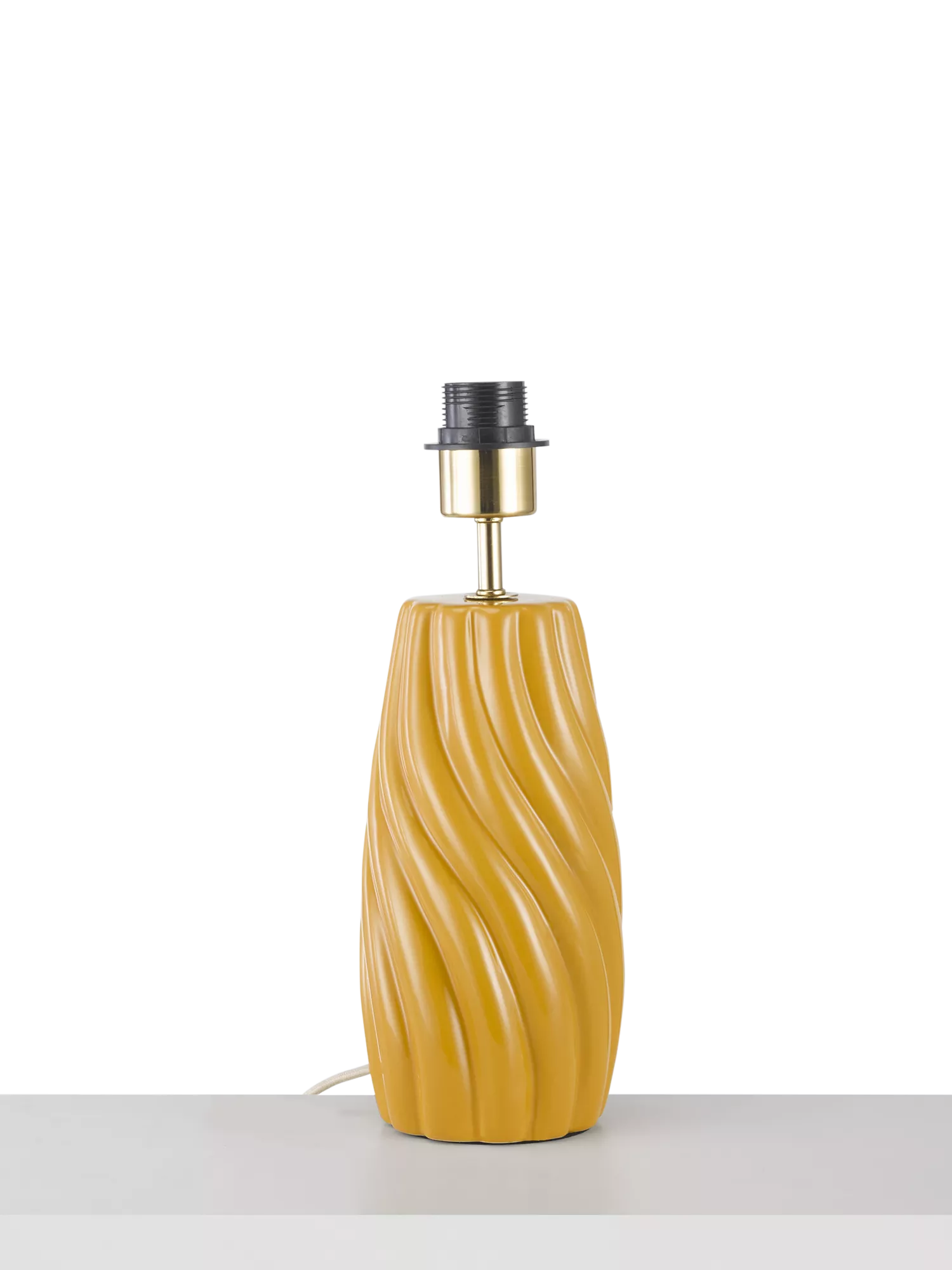John Lewis Ripple Ceramic Table Lamp Base, Ochre