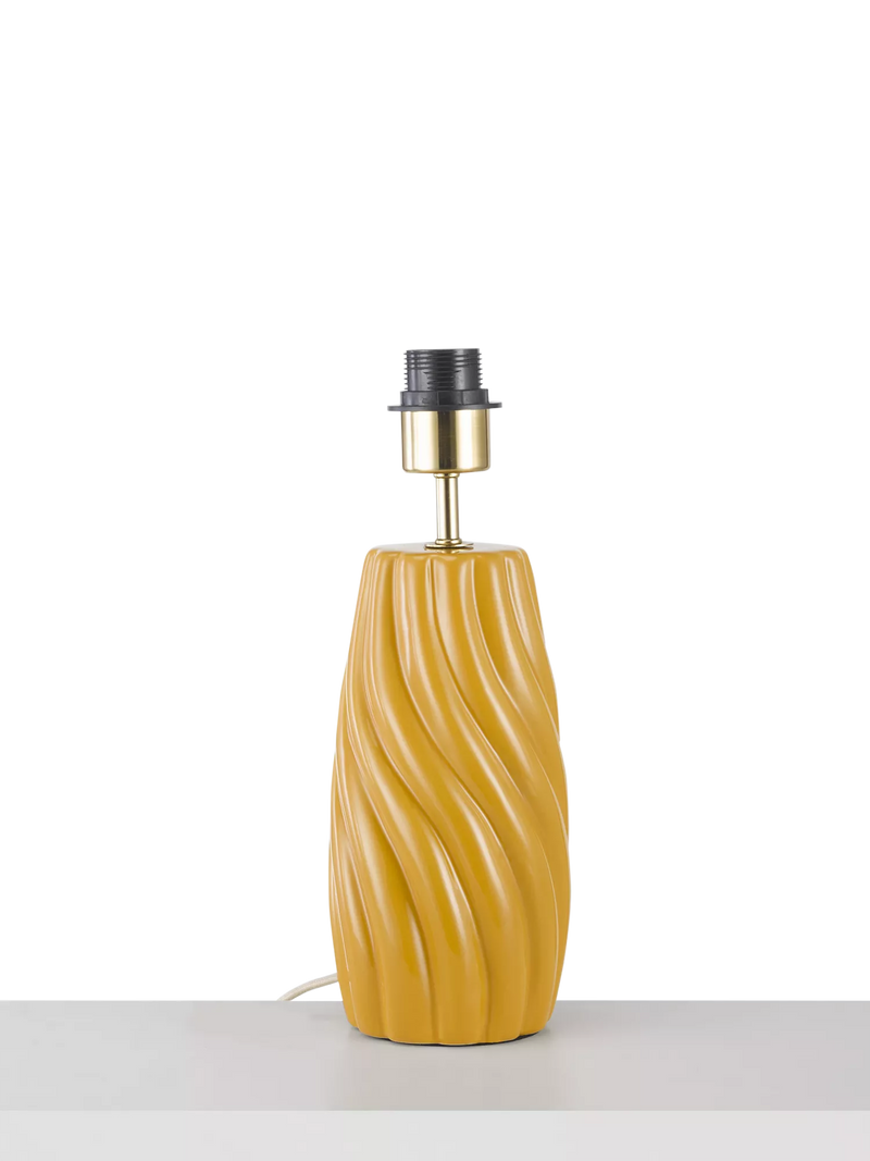 John Lewis Ripple Ceramic Table Lamp Base, Ochre