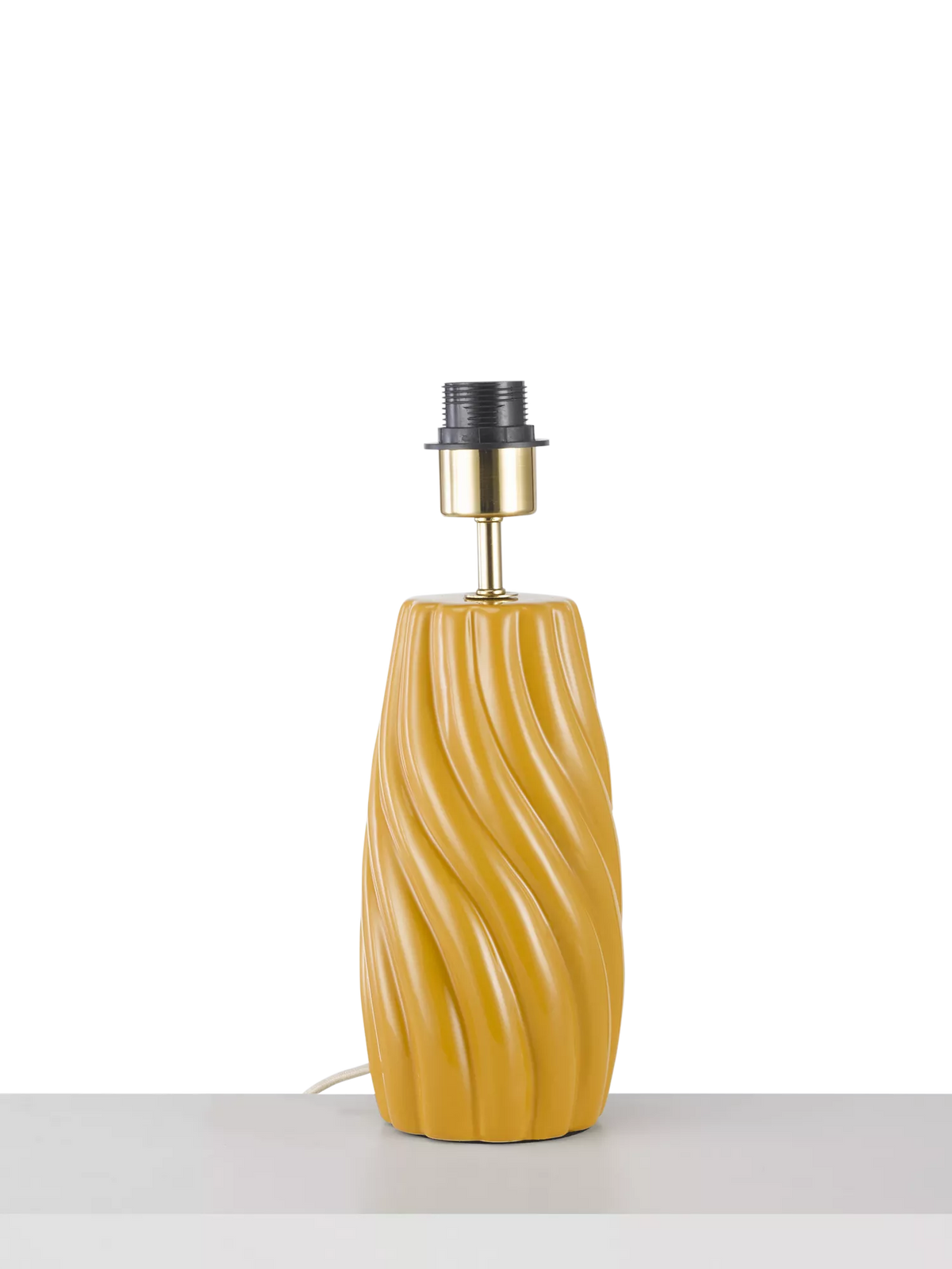 John Lewis Ripple Ceramic Table Lamp Base, Ochre
